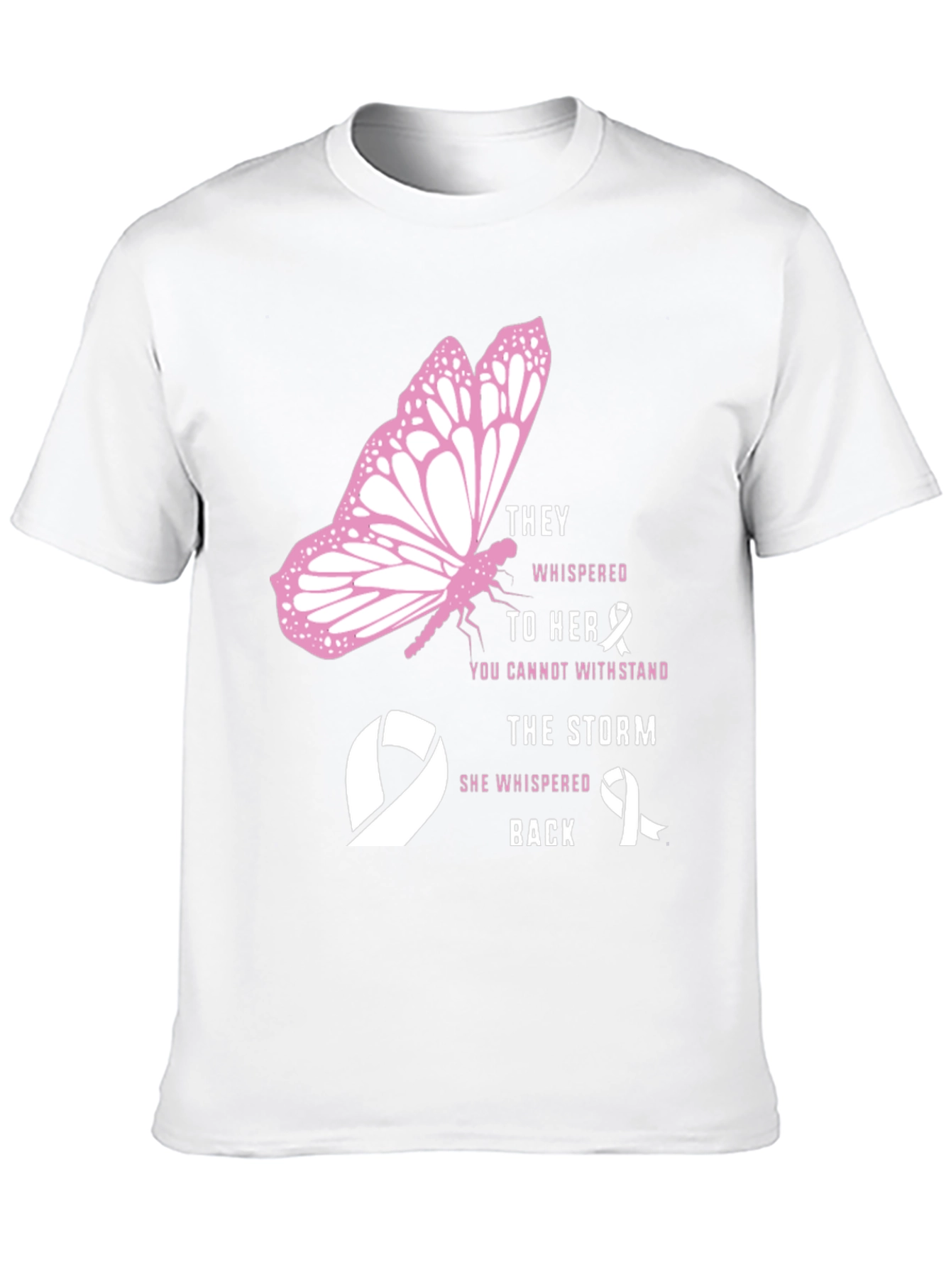 Breast Cancer Awareness Butterfly Graphic T-Shirt