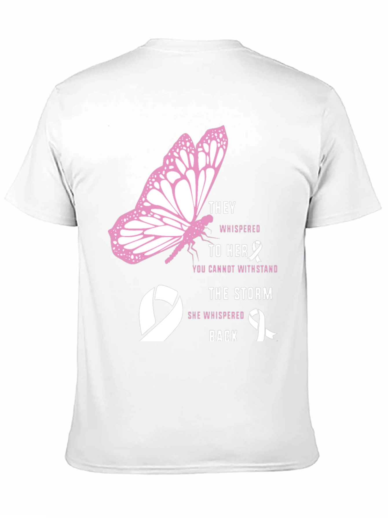 Breast Cancer Awareness Butterfly Graphic T-Shirt