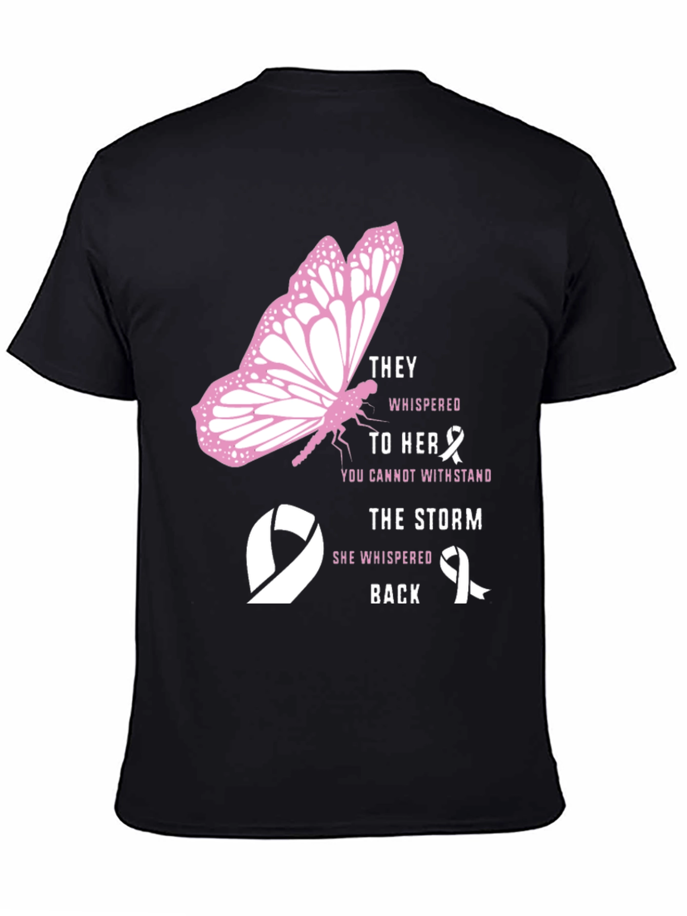 Breast Cancer Awareness Butterfly Graphic T-Shirt