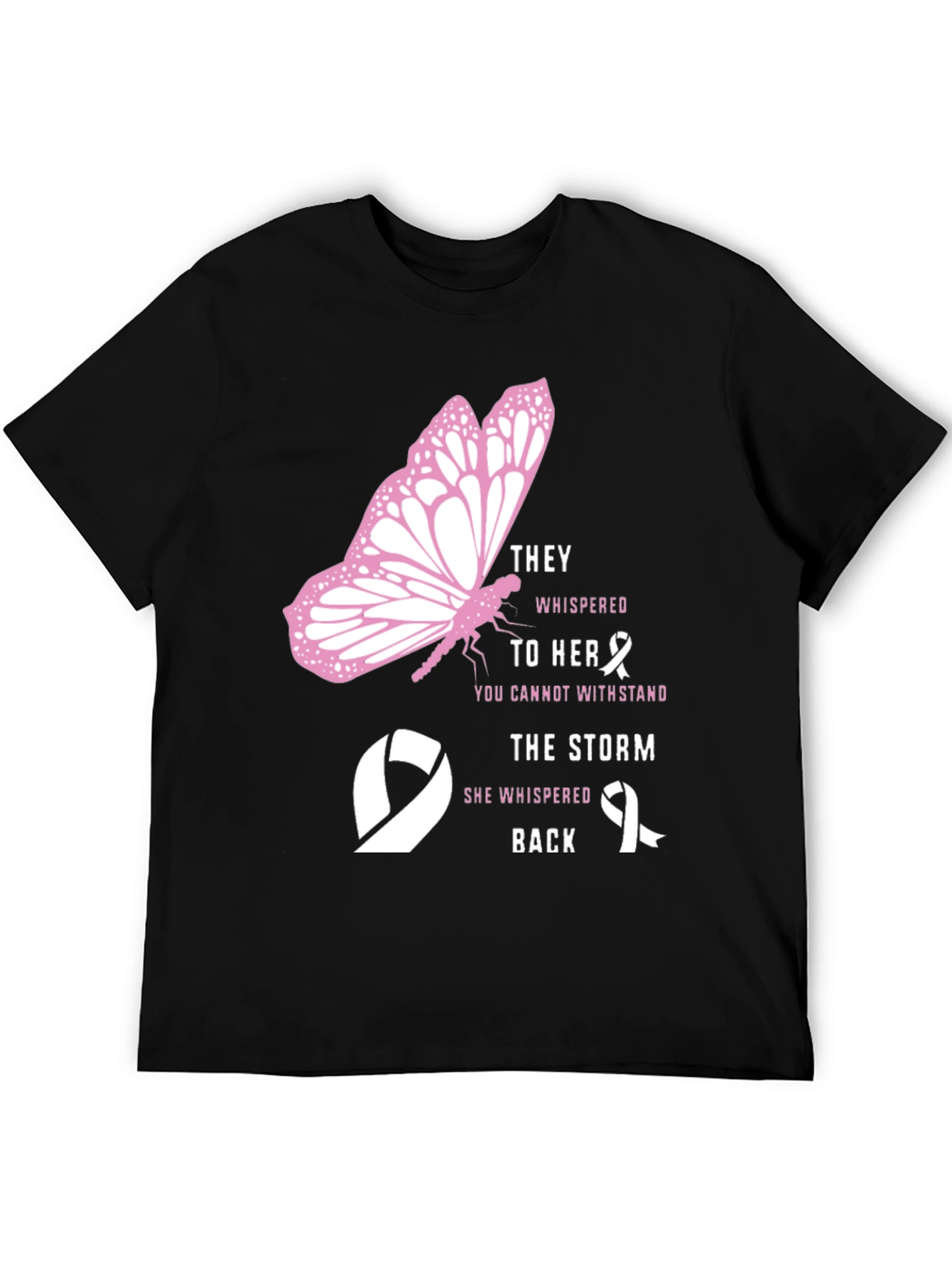Breast Cancer Awareness Butterfly Graphic T-Shirt