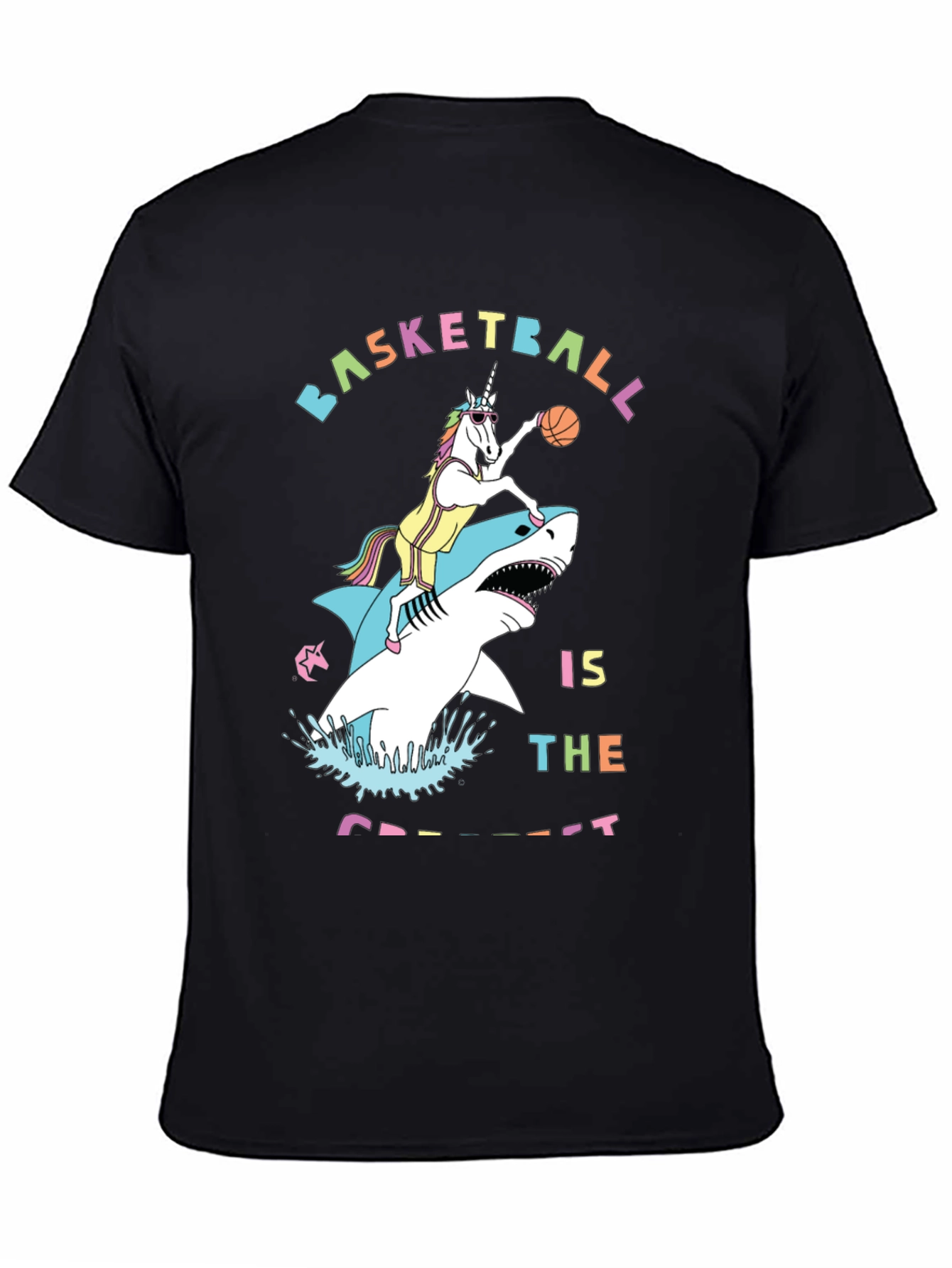 Basketball Shark Unicorn Graphic Tee