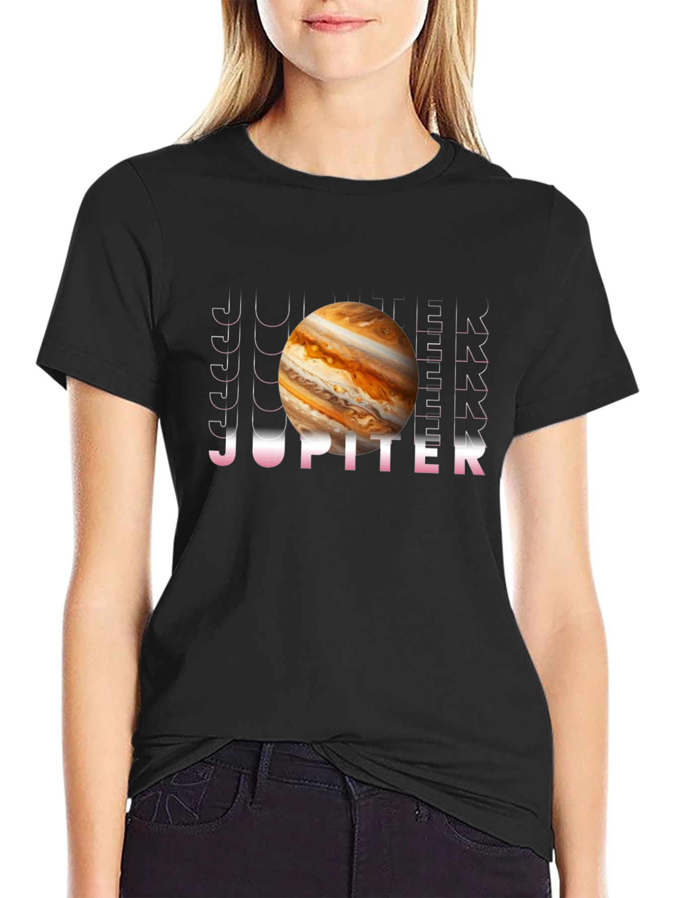 Jupiter Planet Graphic Black T-Shirt