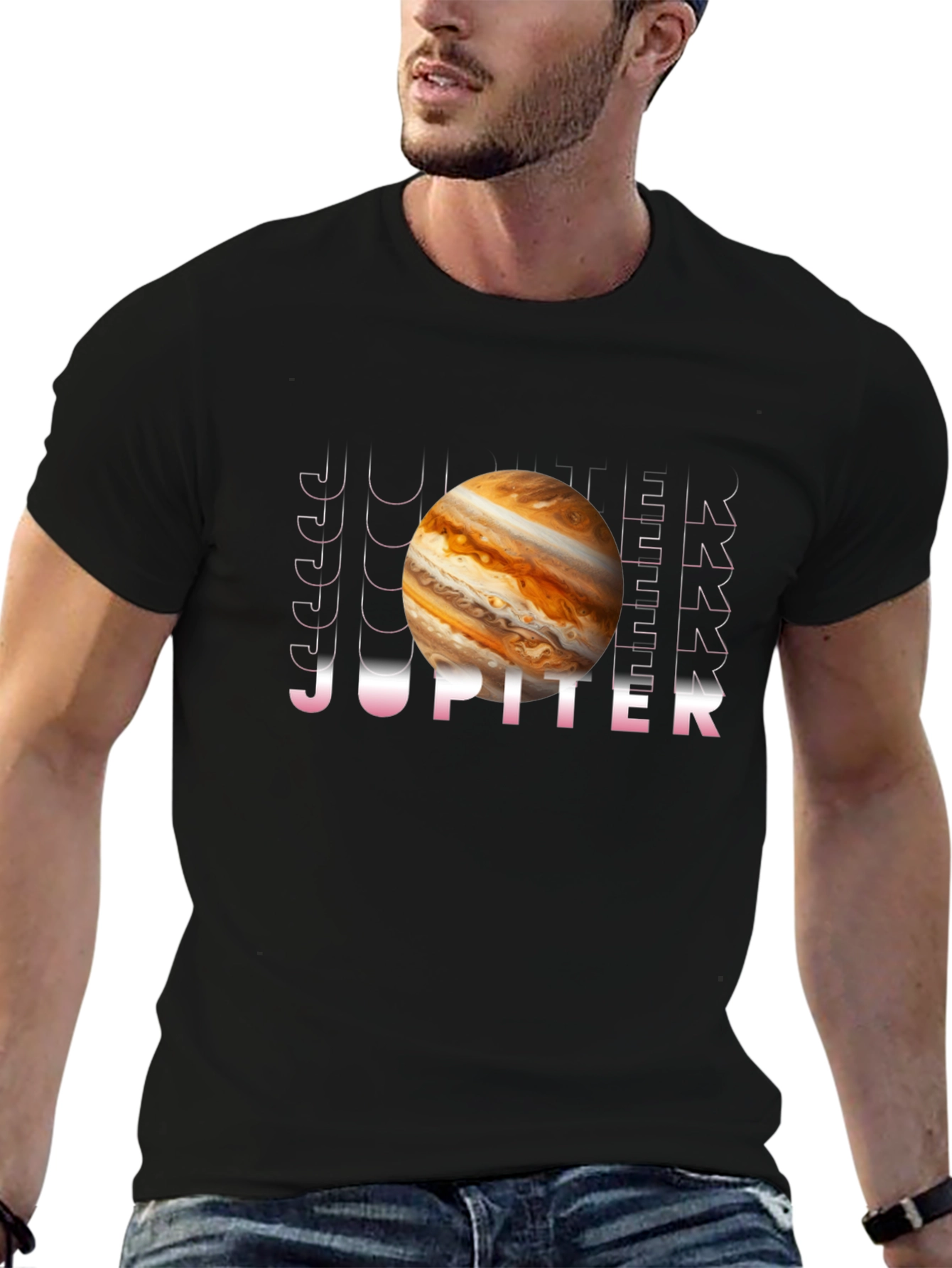 Jupiter Planet Graphic Black T-Shirt