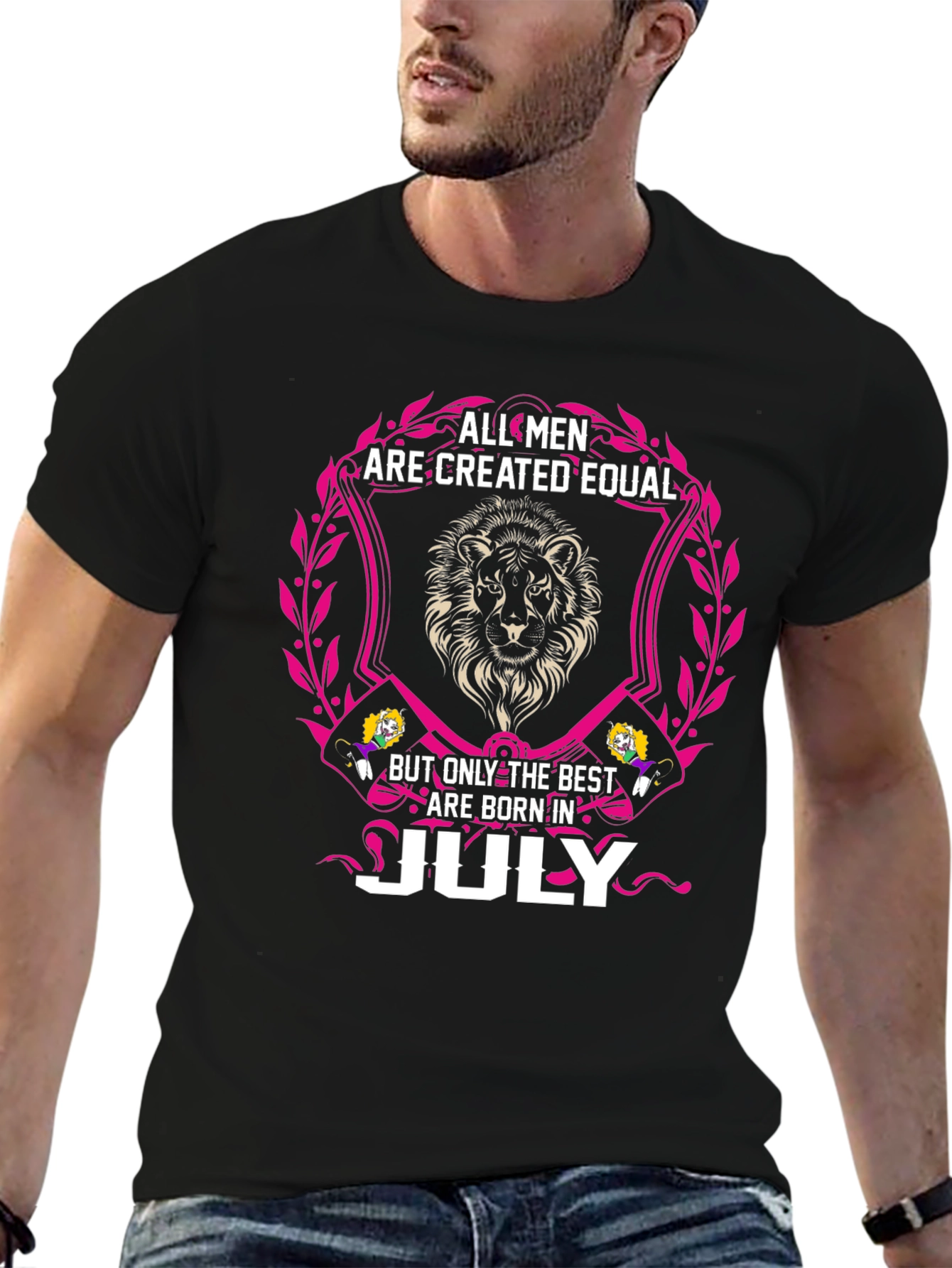 July Birthday Lion Mens T-Shirt