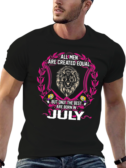 July Birthday Lion Mens T-Shirt