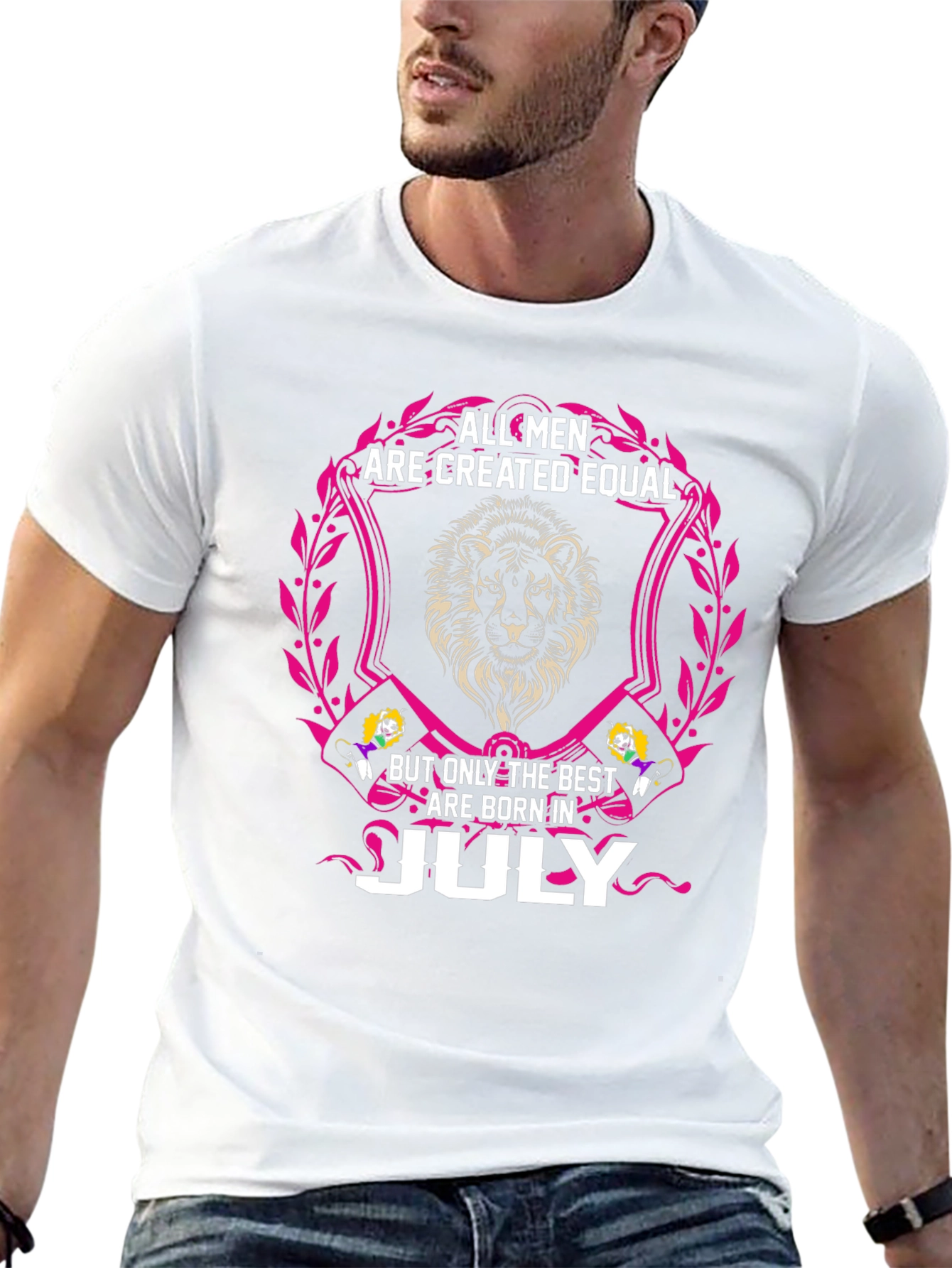 July Birthday Lion Mens T-Shirt