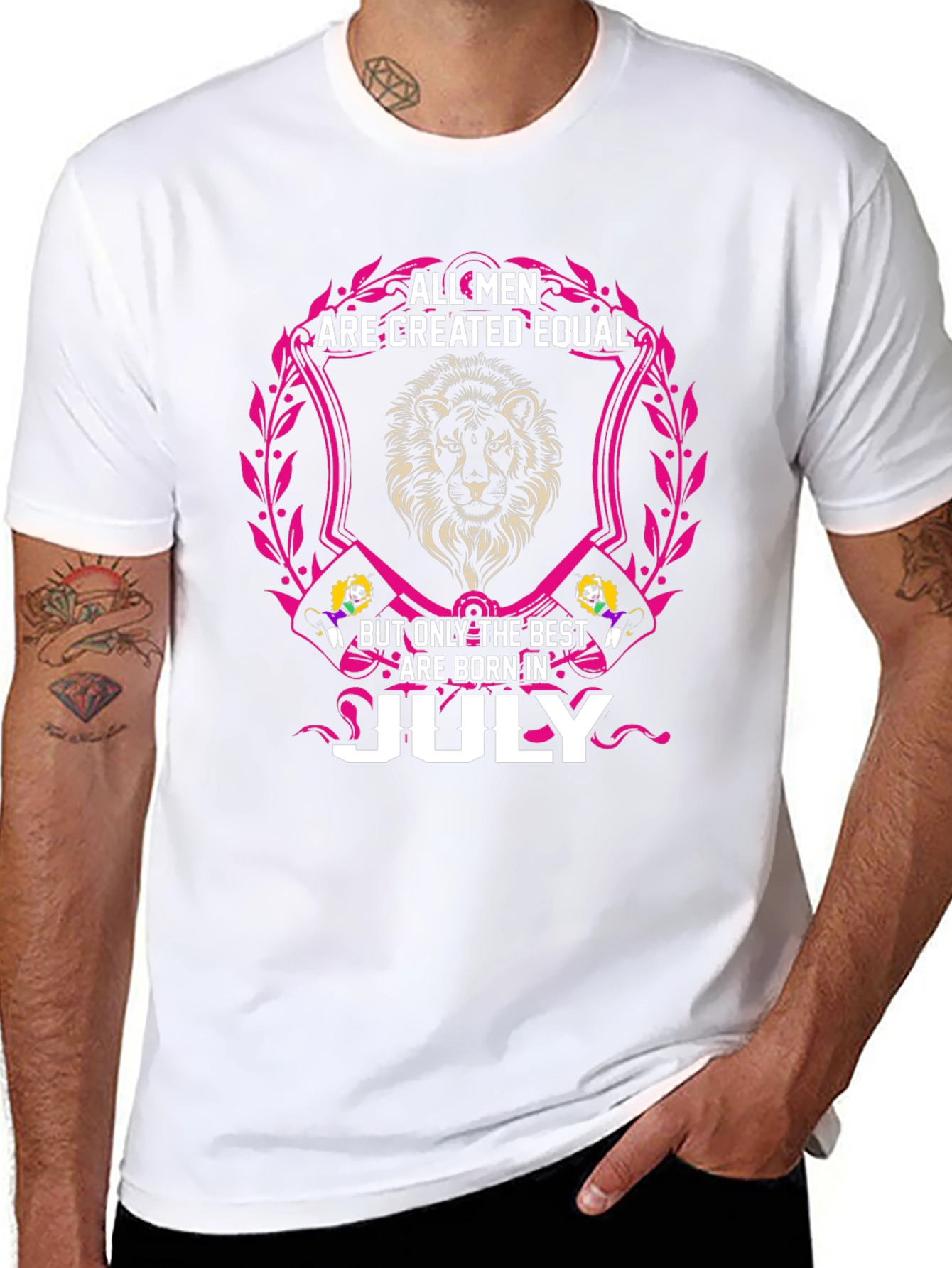 July Birthday Lion Mens T-Shirt