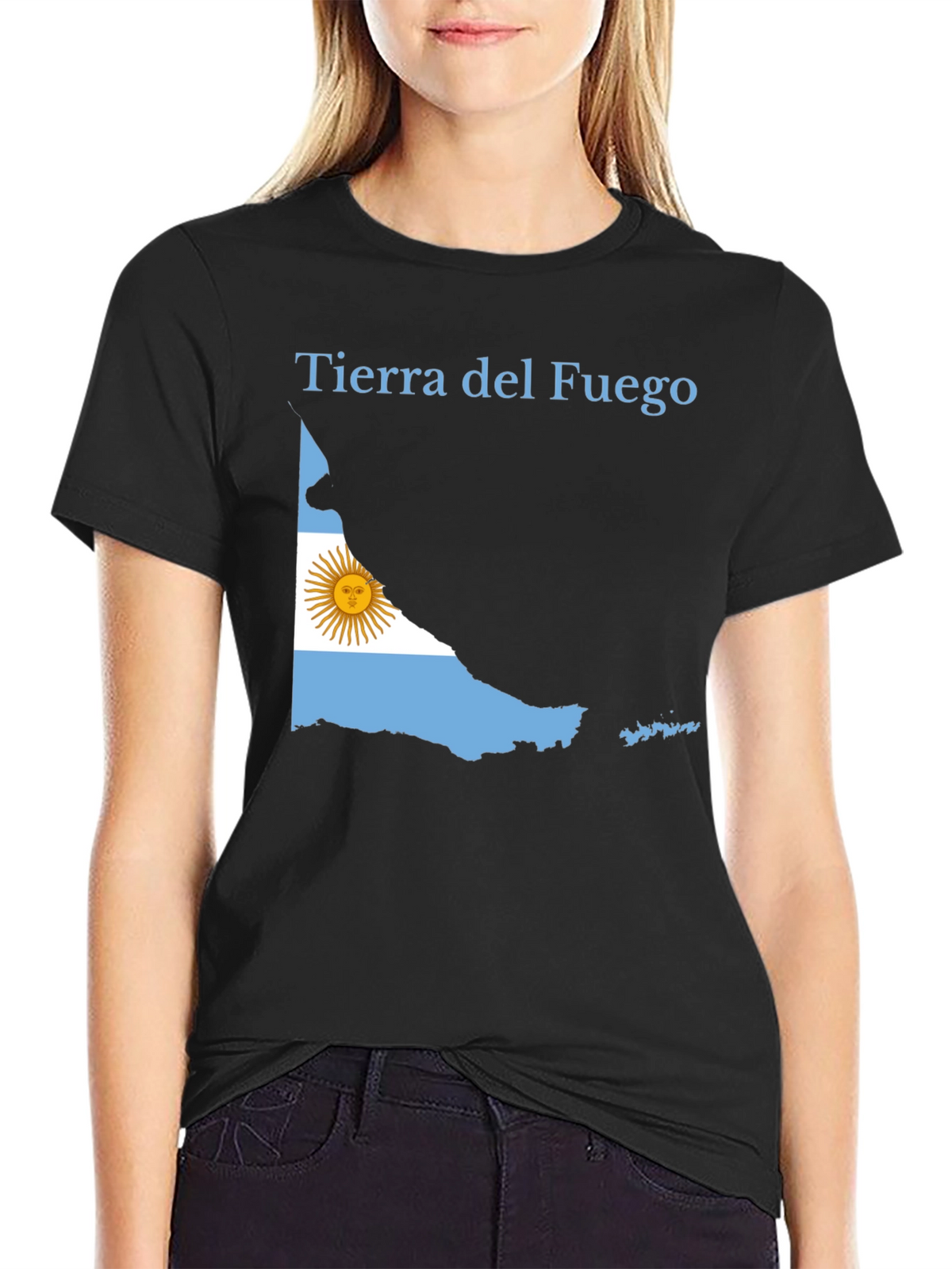 Tierra del Fuego Argentina Flag Black T-Shirt