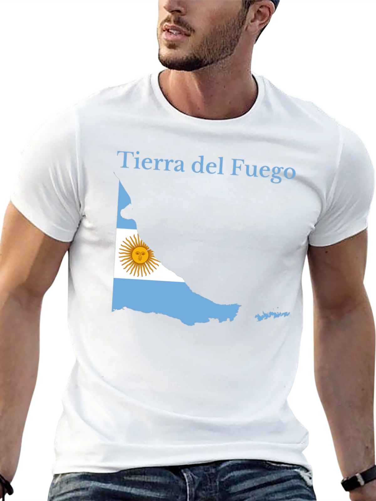Tierra del Fuego Argentina Flag Black T-Shirt