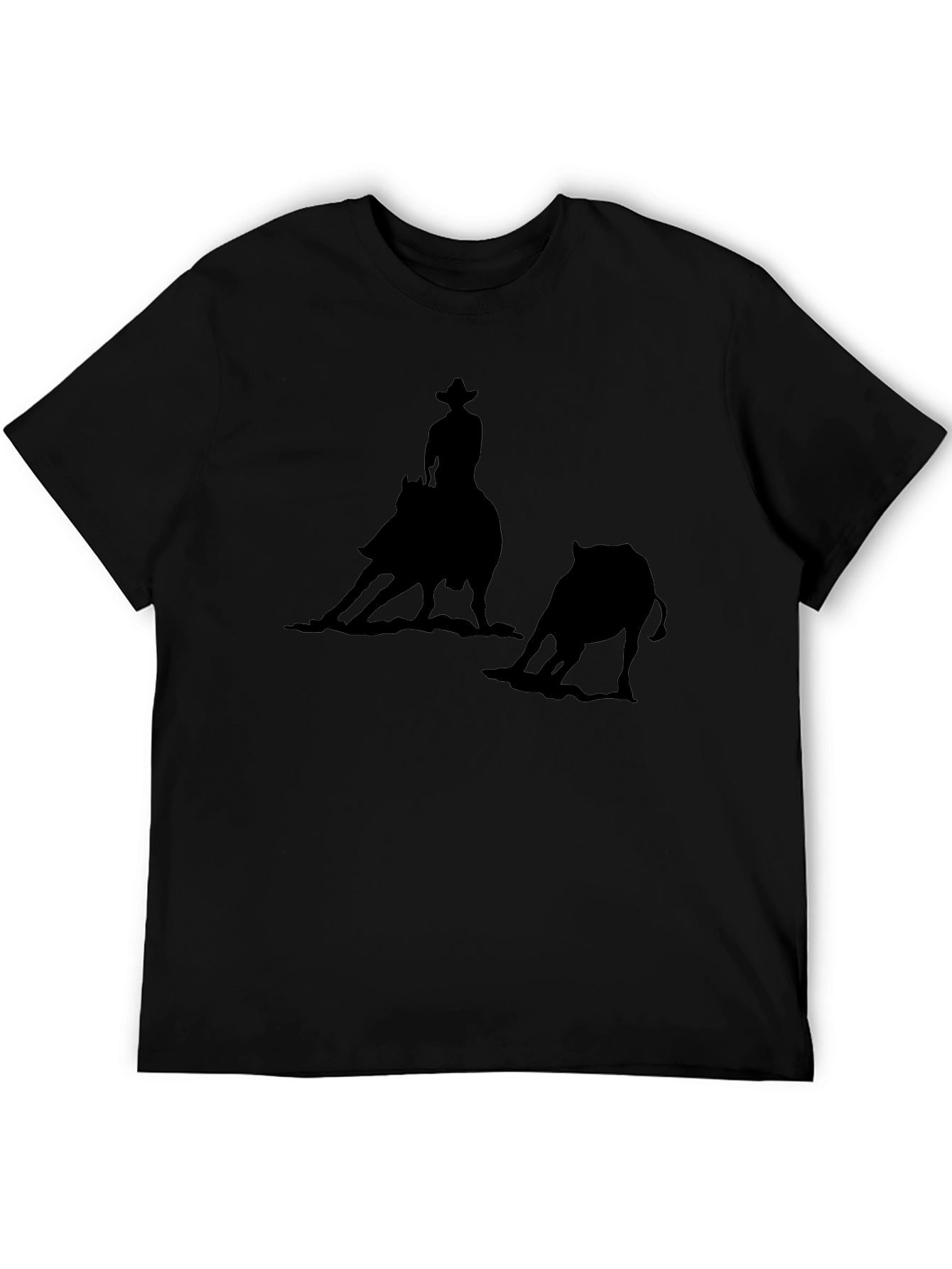 Cowboy Riding Bull Silhouette T-Shirt