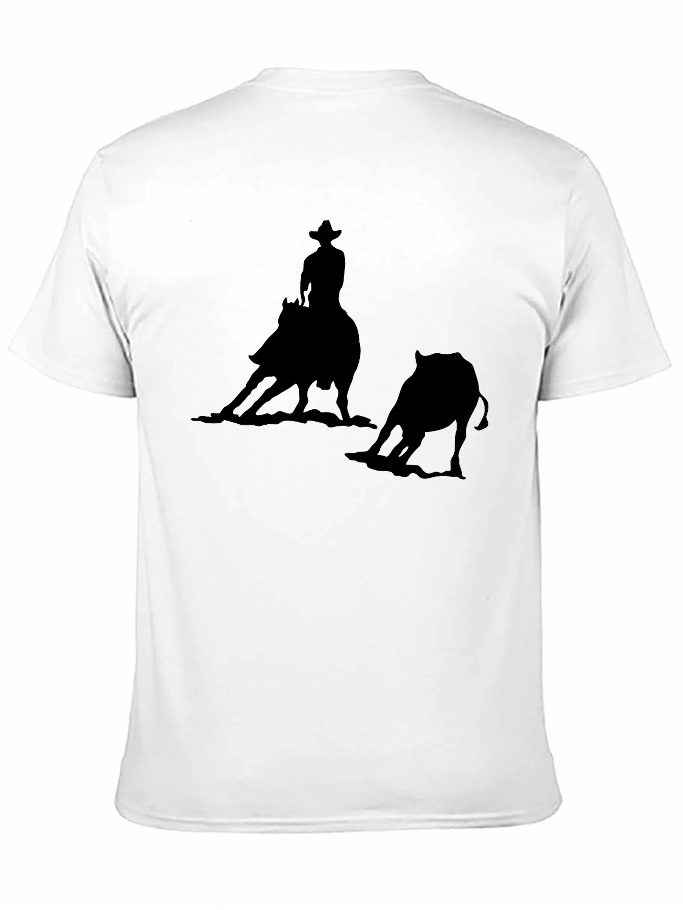 Cowboy Riding Bull Silhouette T-Shirt