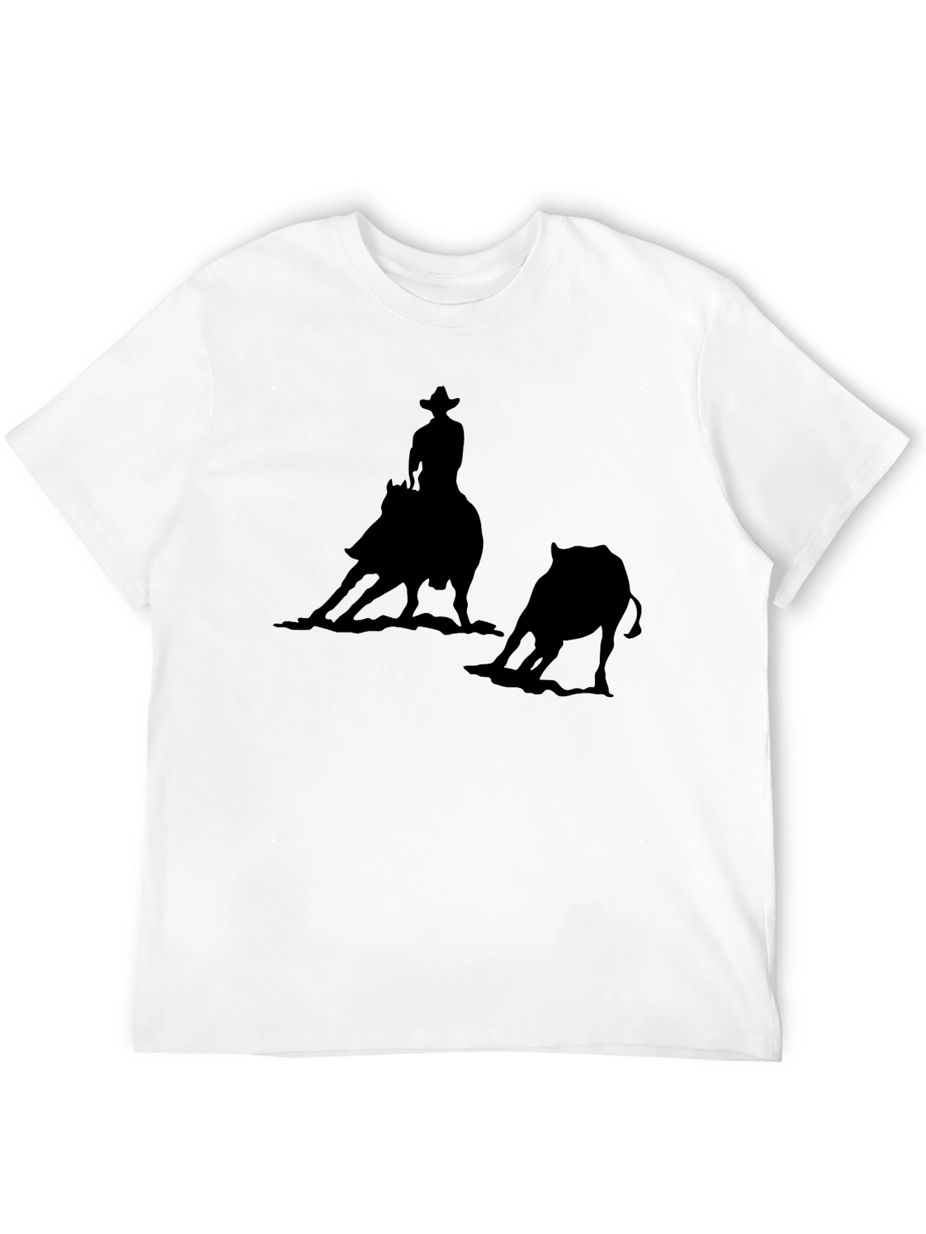 Cowboy Riding Bull Silhouette T-Shirt