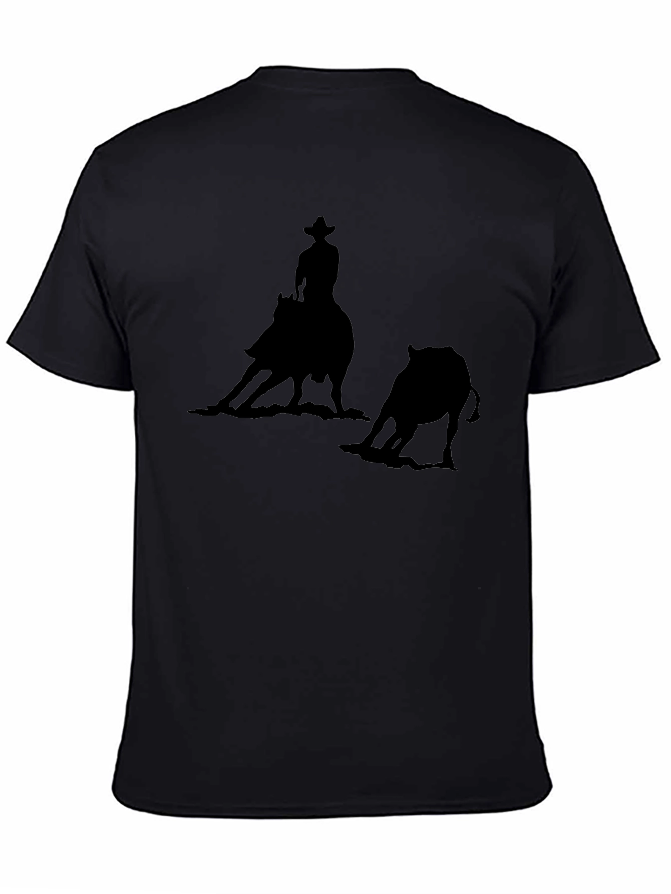 Cowboy Riding Bull Silhouette T-Shirt