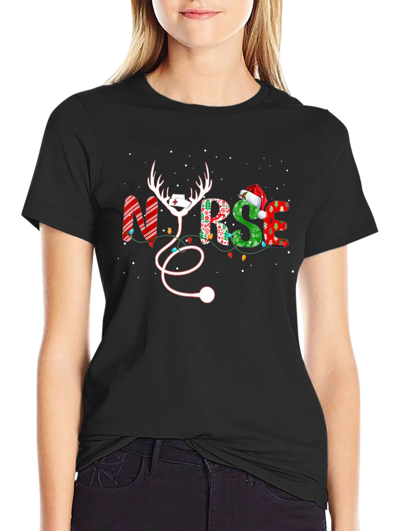 Christmas Nurse Graphic T-Shirt