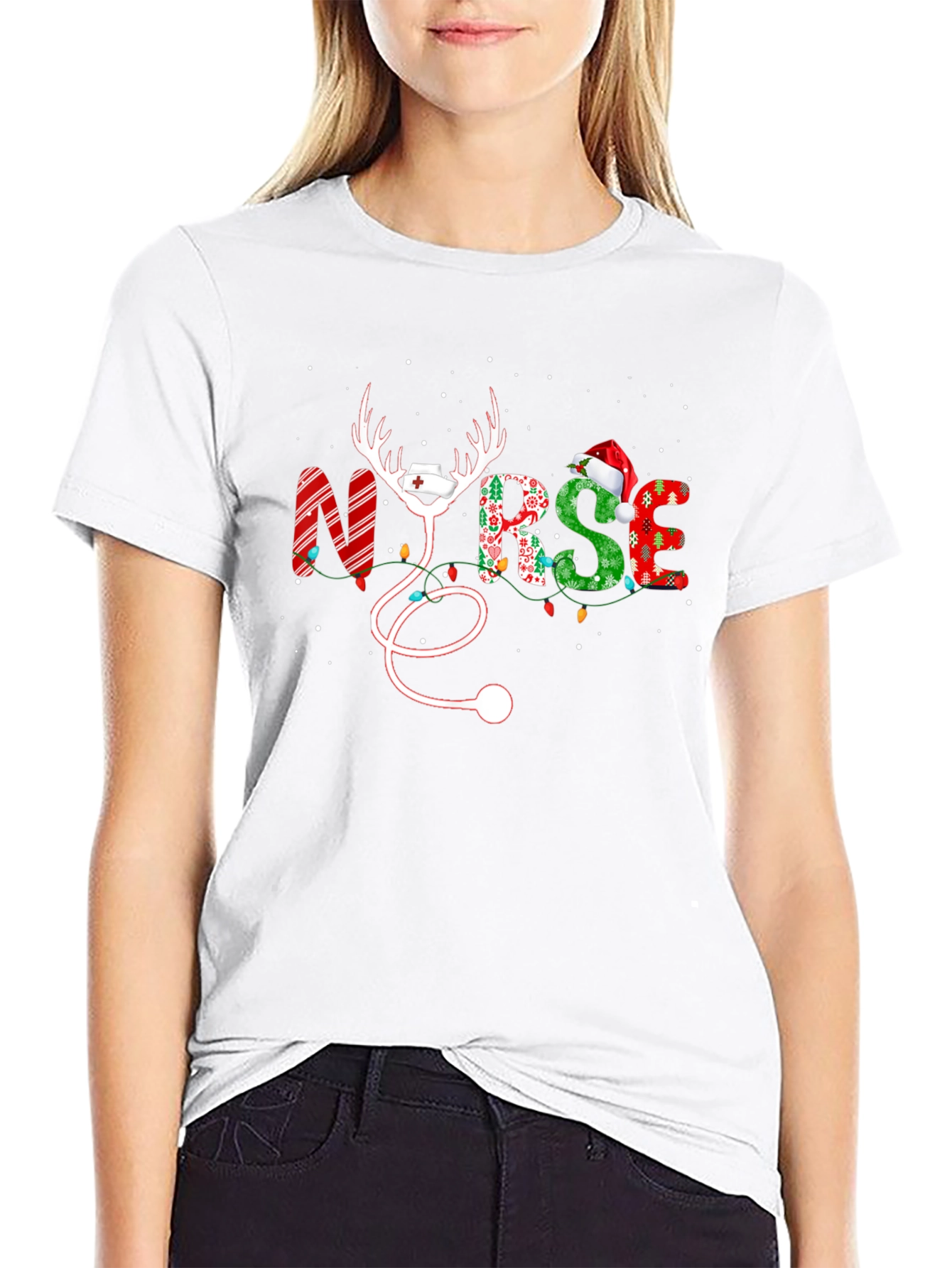 Christmas Nurse Graphic T-Shirt