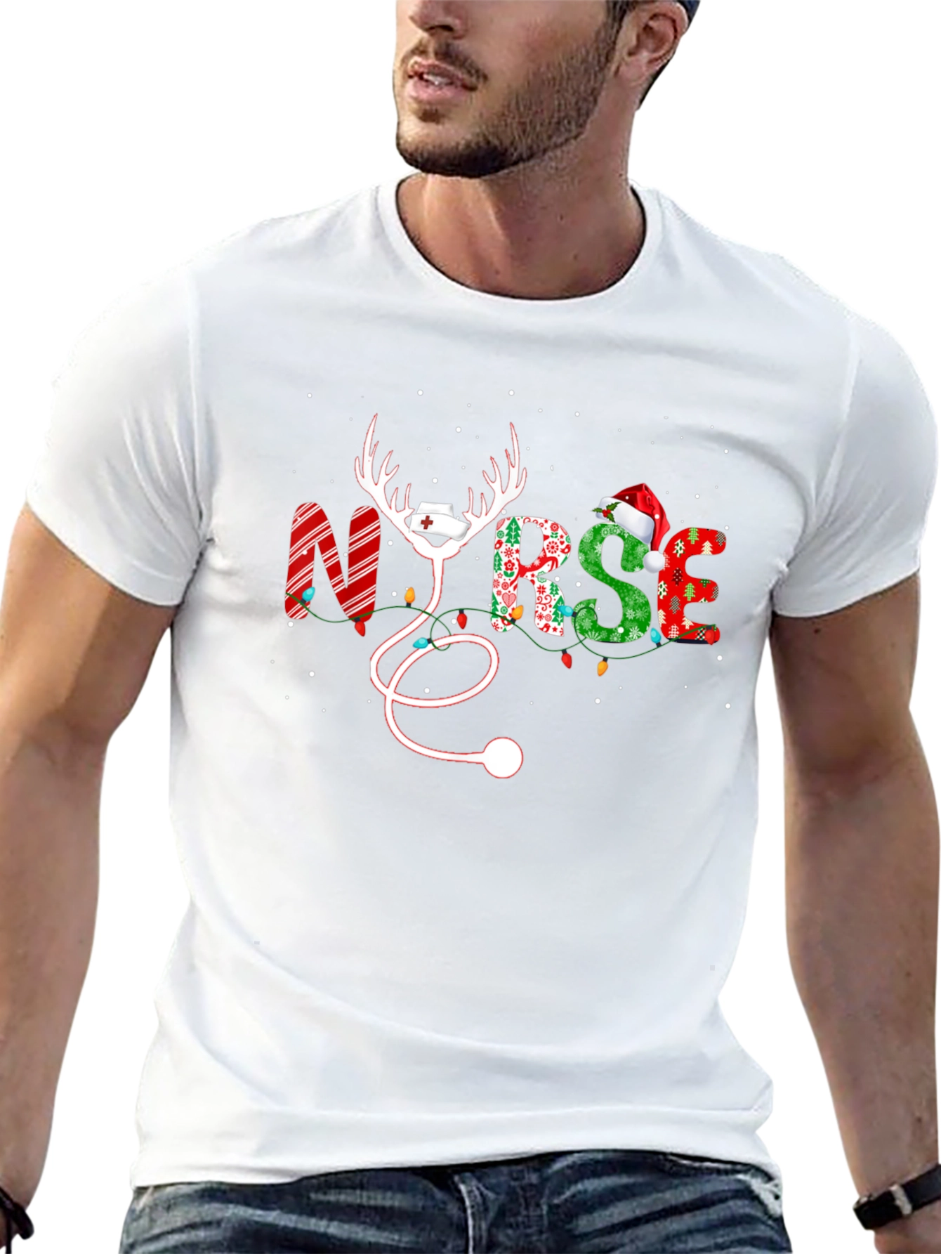 Christmas Nurse Graphic T-Shirt