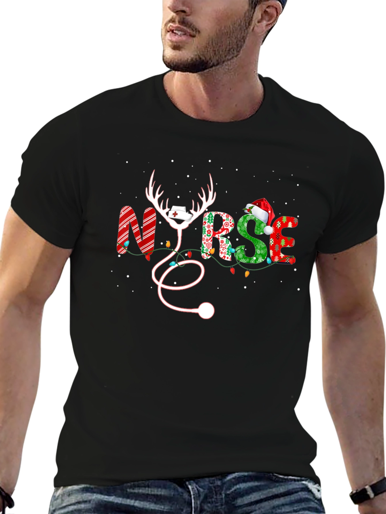 Christmas Nurse Graphic T-Shirt
