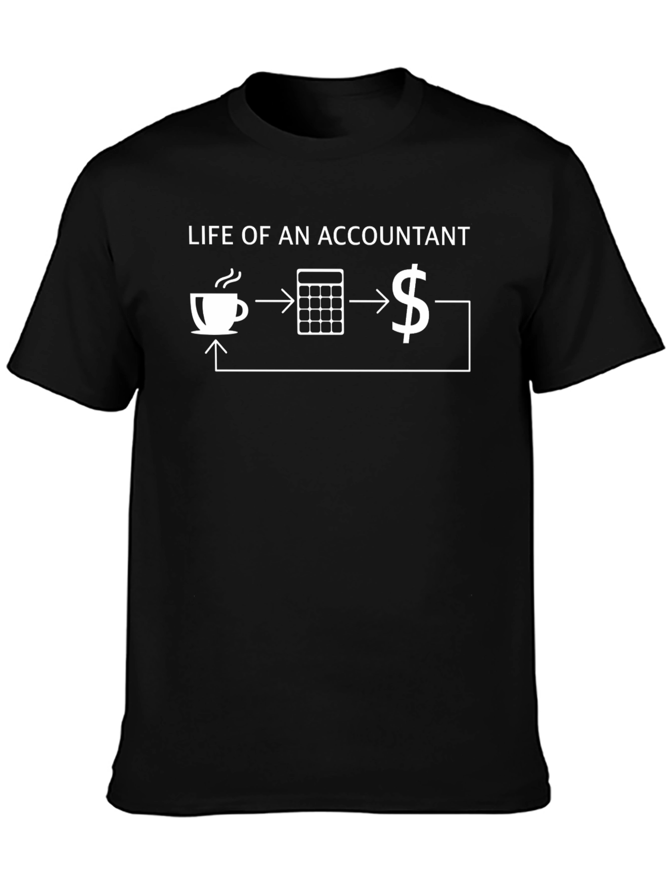 Accountant Life Cycle Black T-Shirt