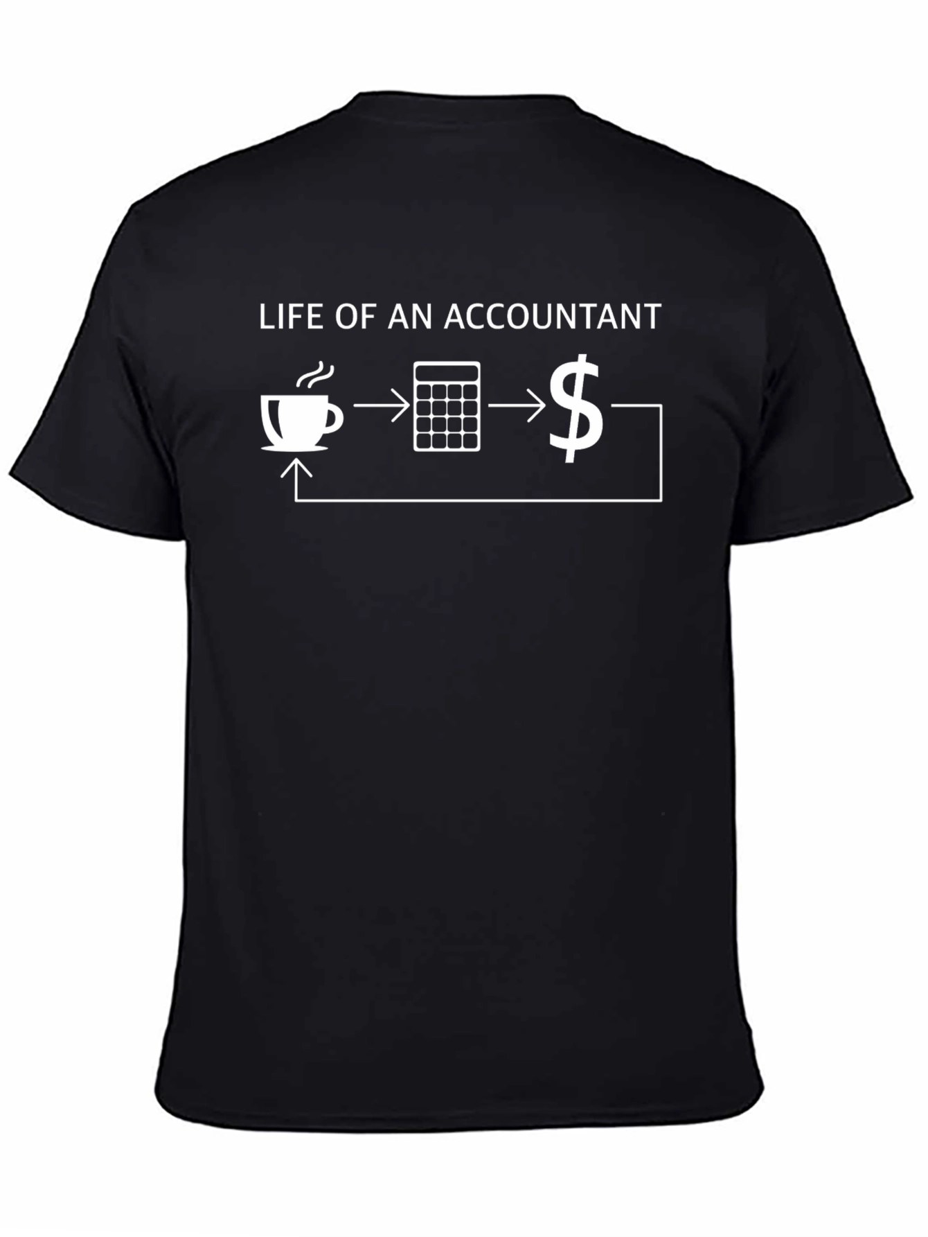 Accountant Life Cycle Black T-Shirt