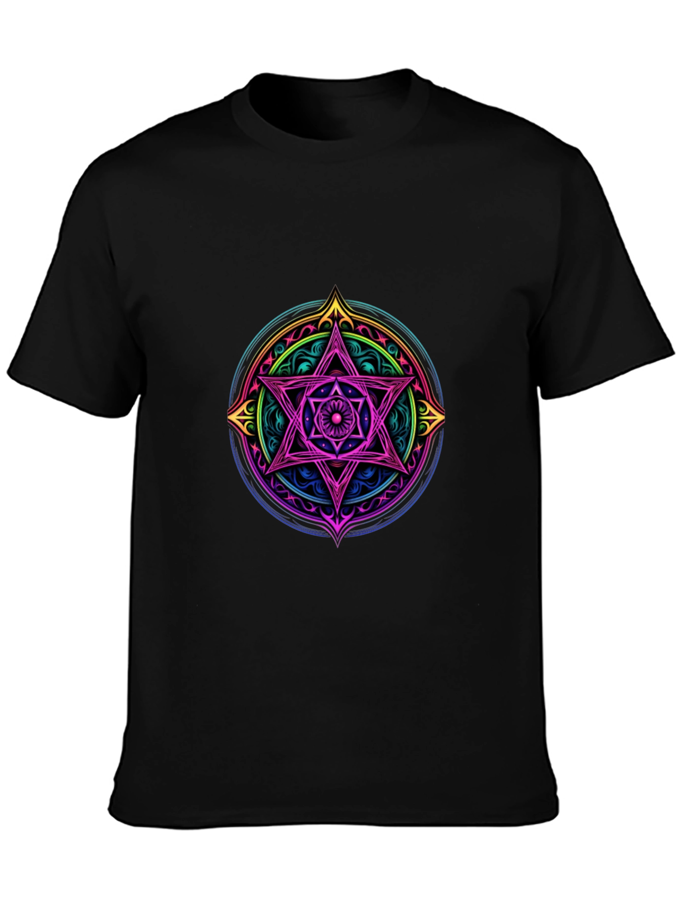 Mystic Star Mandala Black T-Shirt