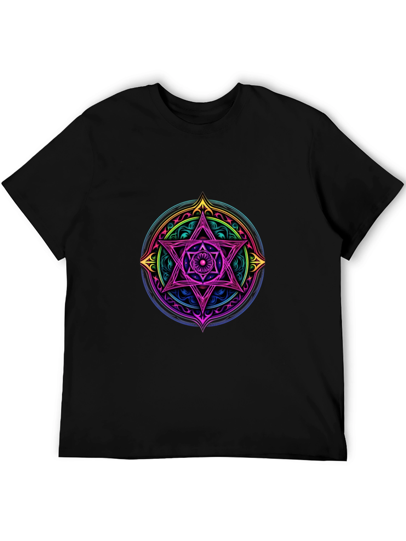 Mystic Star Mandala Black T-Shirt