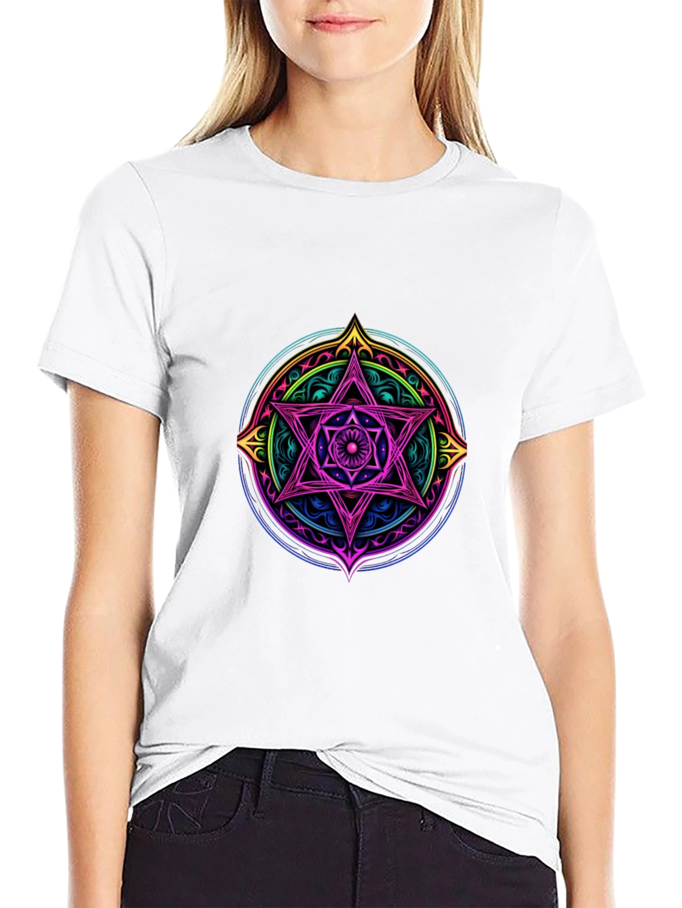 Mystic Star Mandala Black T-Shirt