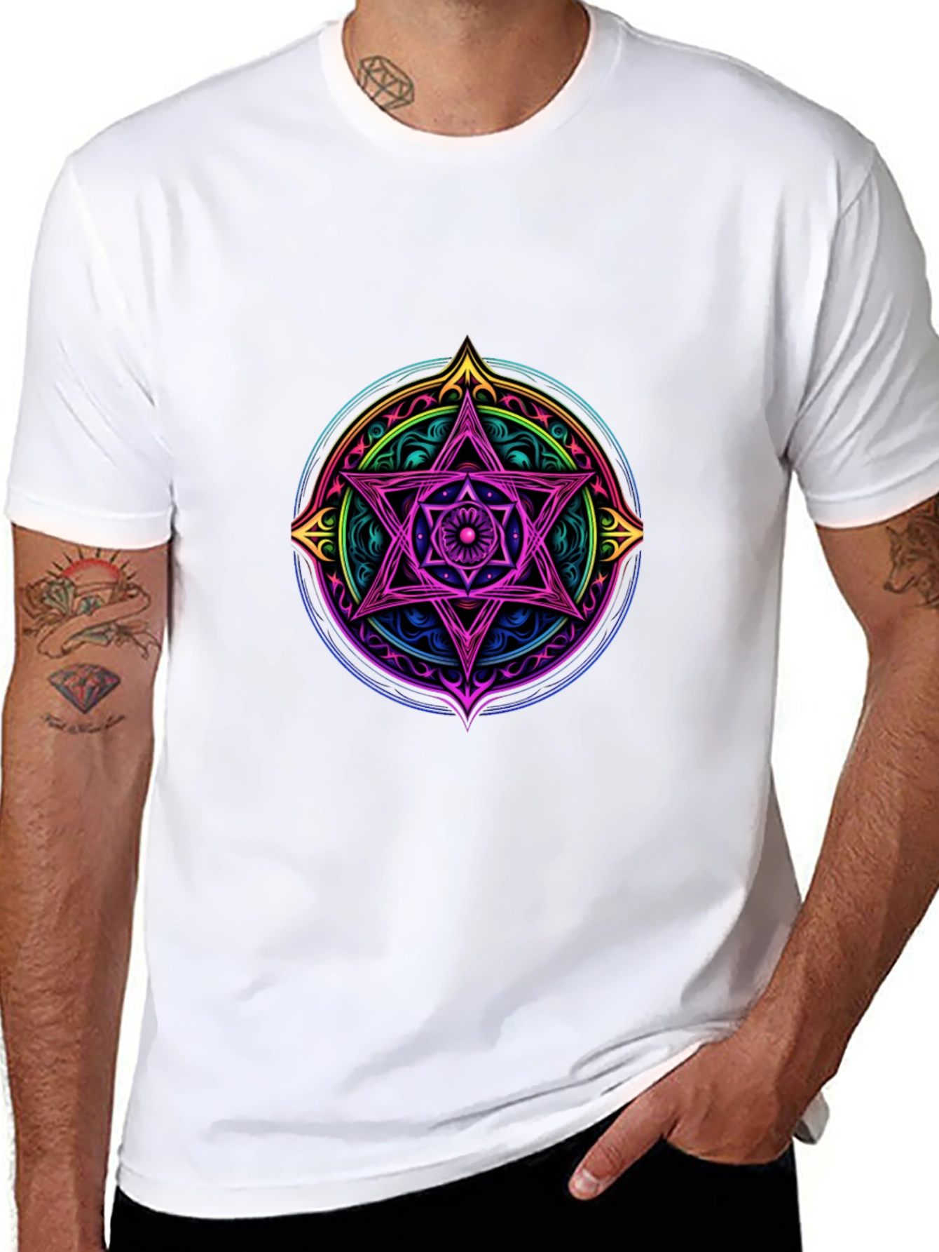 Mystic Star Mandala Black T-Shirt