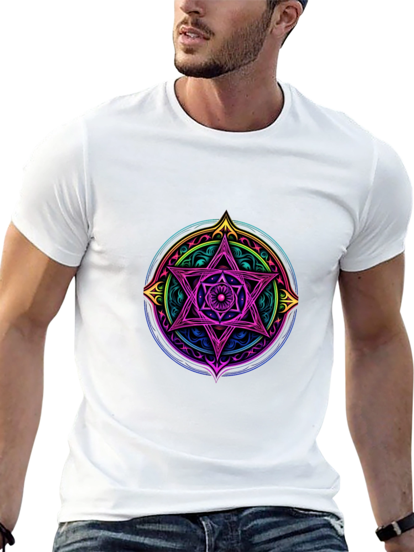 Mystic Star Mandala Black T-Shirt