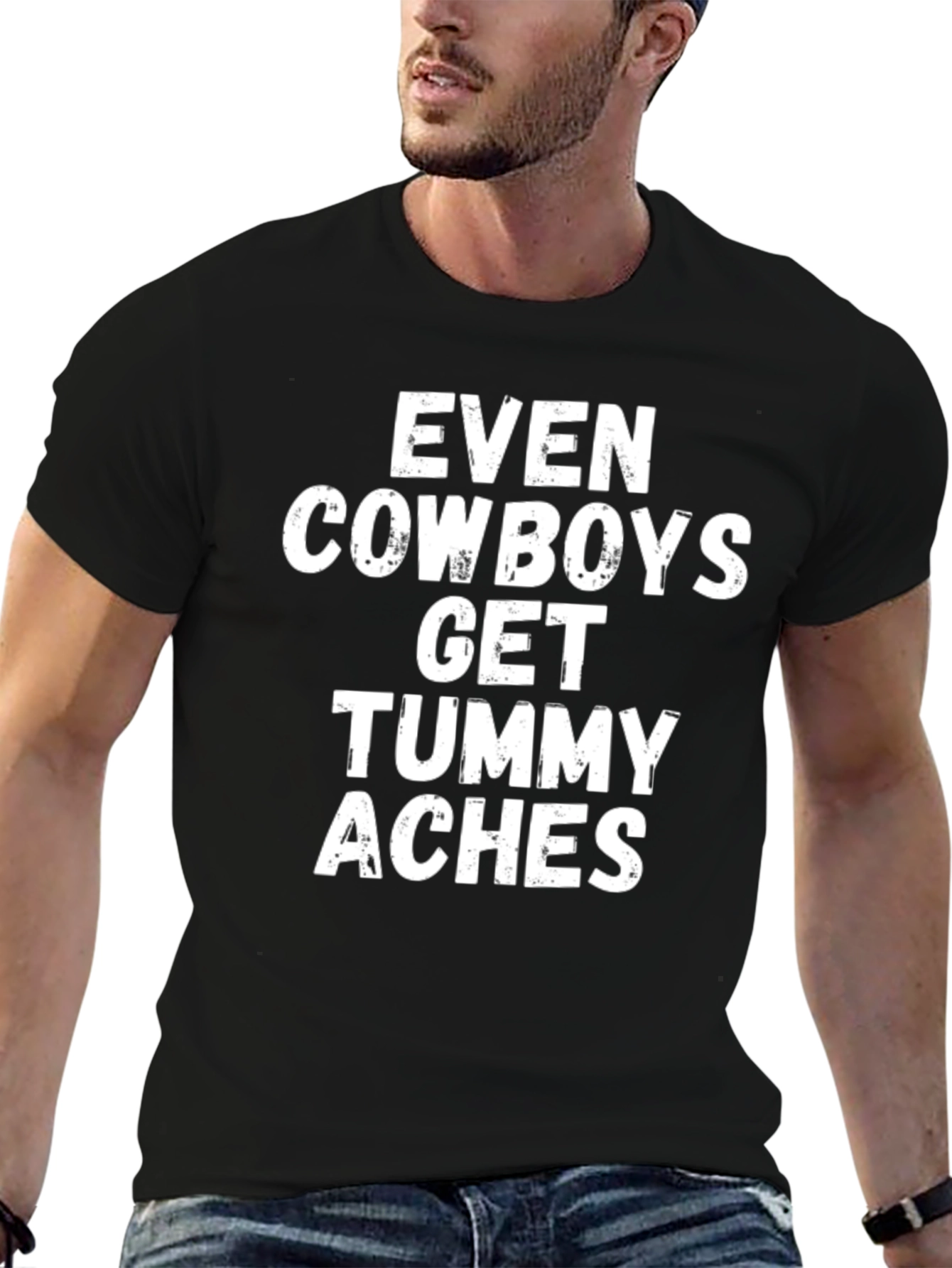 Cowboy Tummy Aches T-Shirt - Humorous Graphic Tee