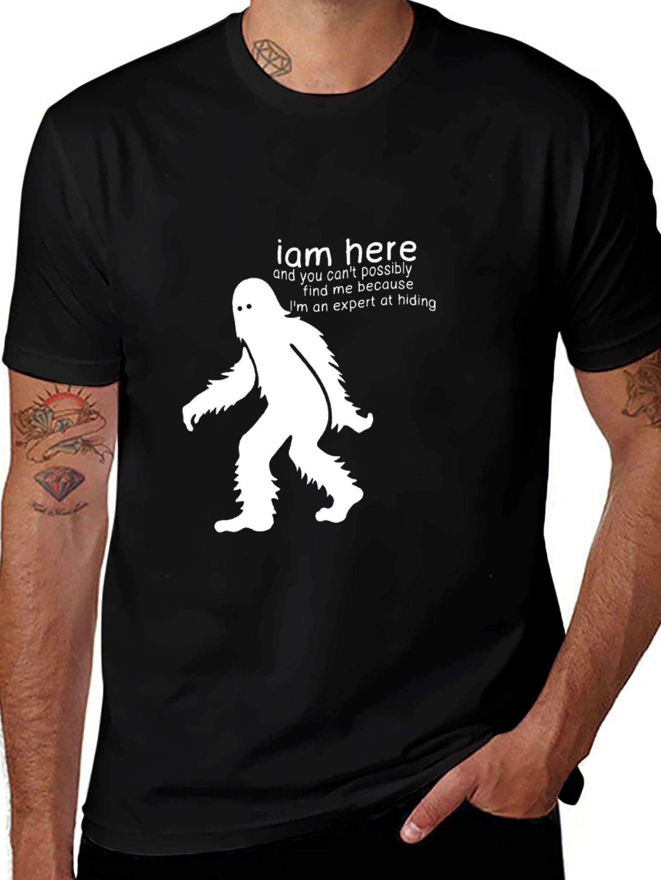 I Am Here Bigfoot Hiding Expert T-Shirt