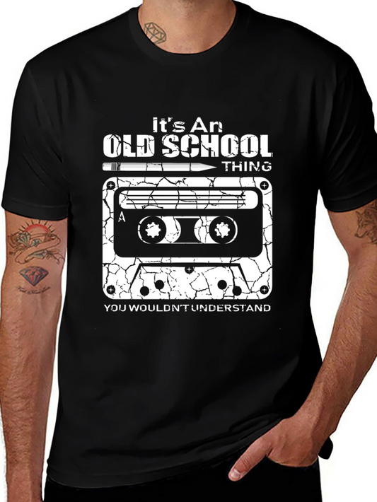 Old School Cassette Tape Graphic Tee - Vintage Style