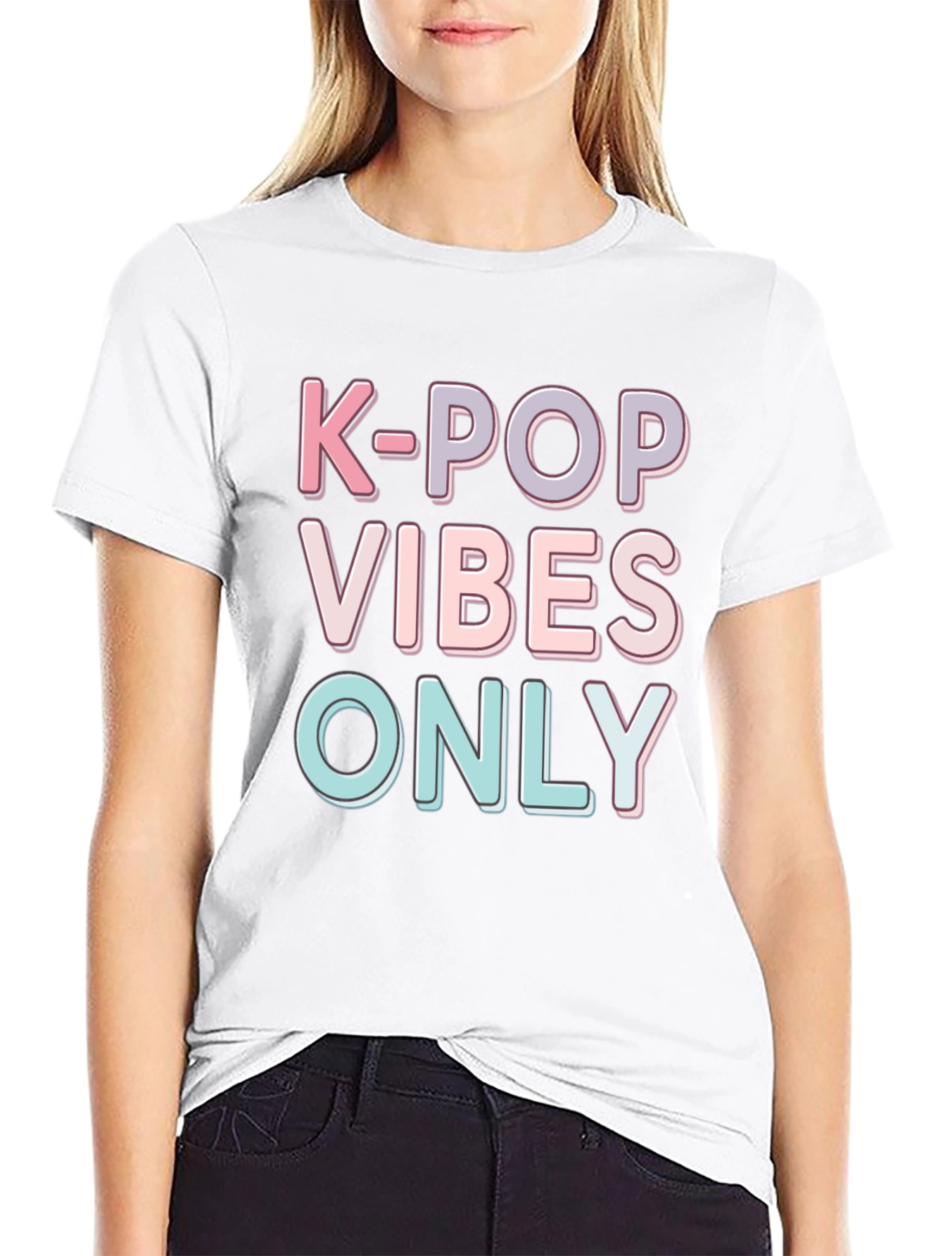K-Pop Vibes Only Black Graphic Tee