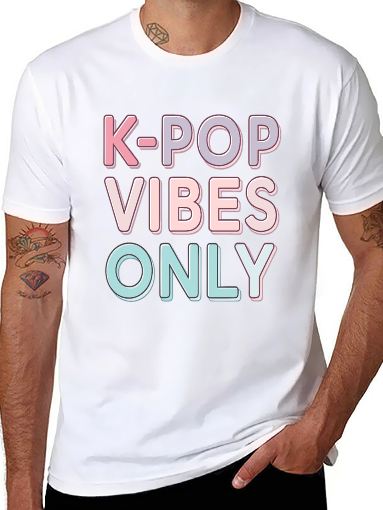 K-Pop Vibes Only Black Graphic Tee