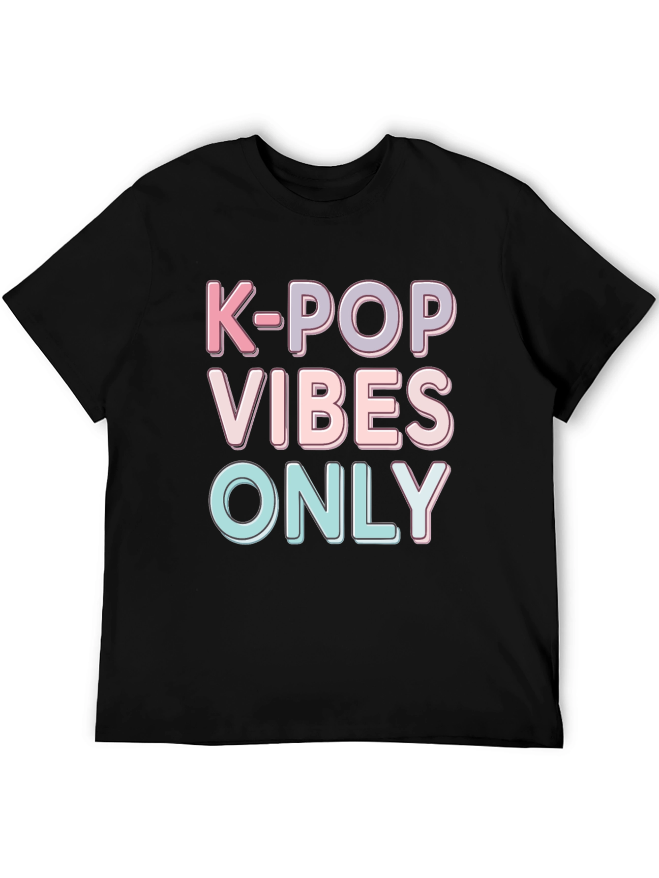 K-Pop Vibes Only Black Graphic Tee