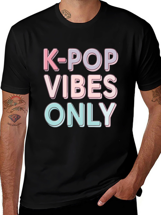 K-Pop Vibes Only Black Graphic Tee