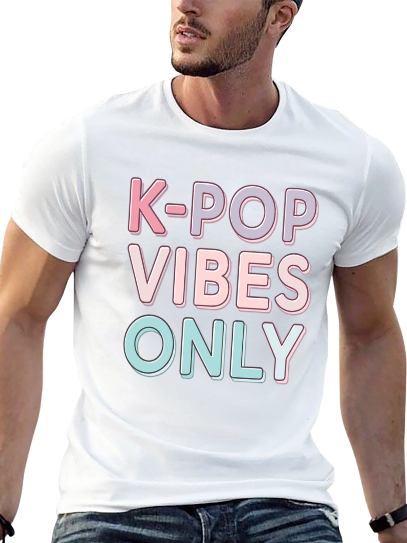 K-Pop Vibes Only Black Graphic Tee