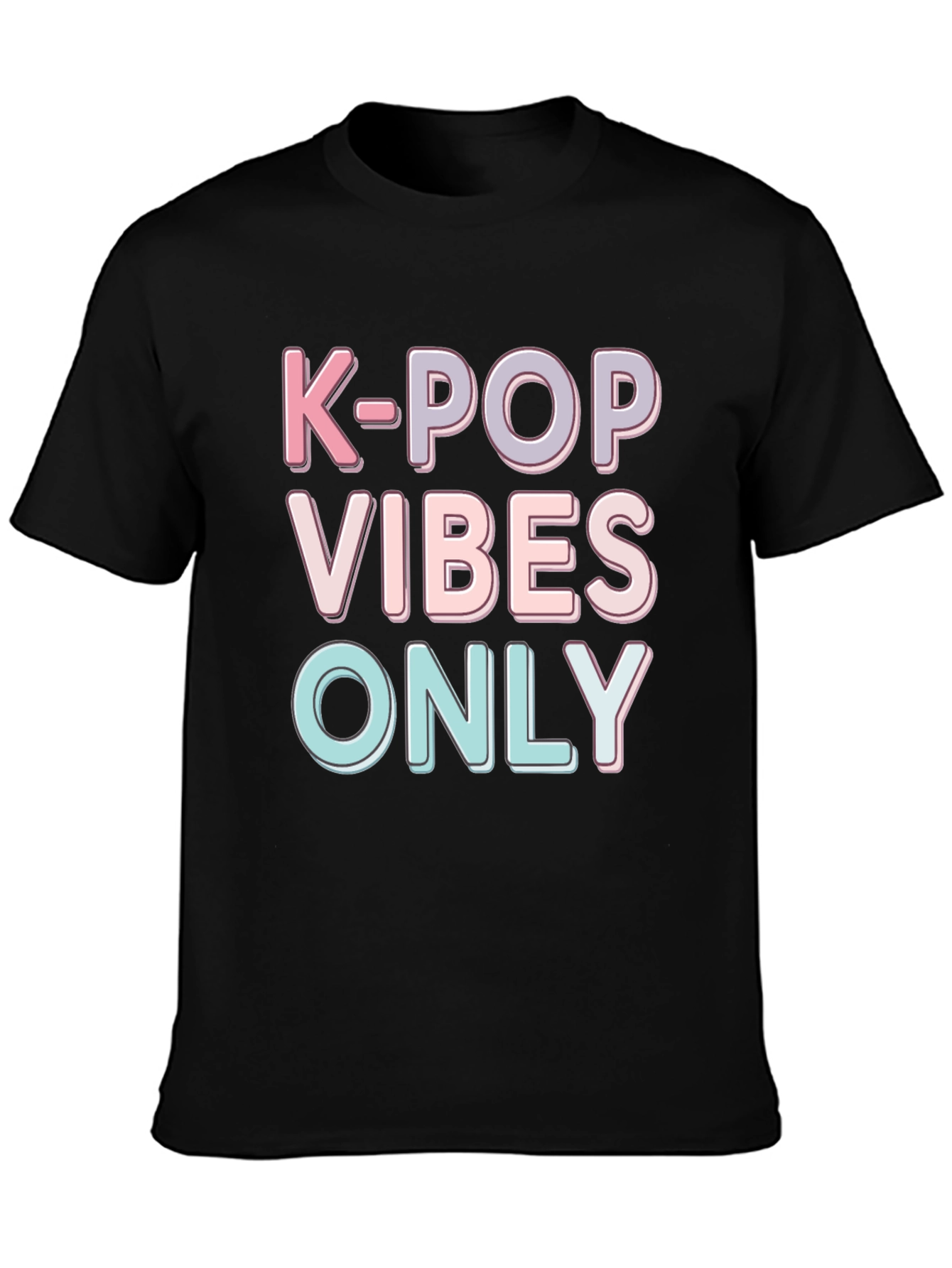 K-Pop Vibes Only Black Graphic Tee