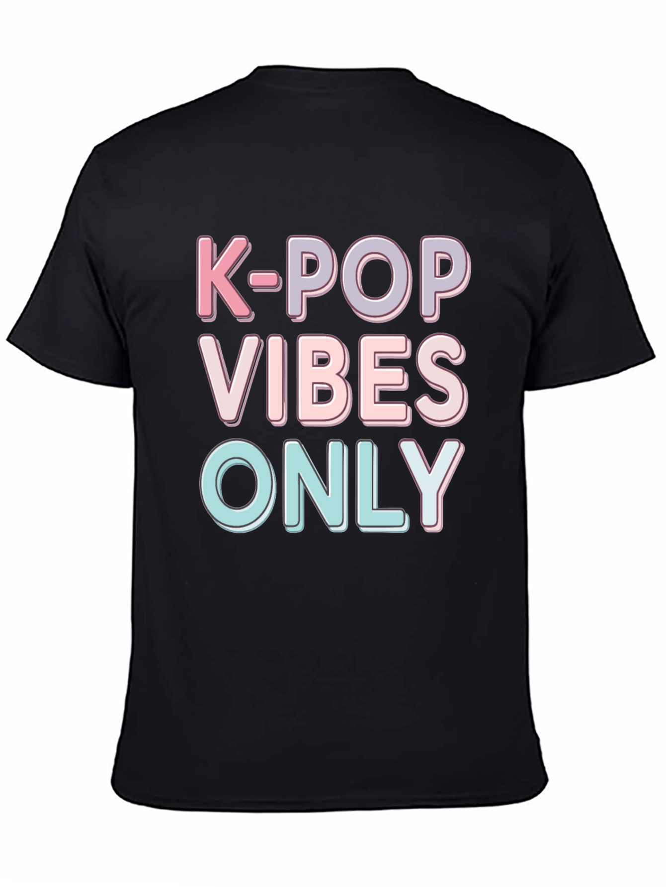 K-Pop Vibes Only Black Graphic Tee