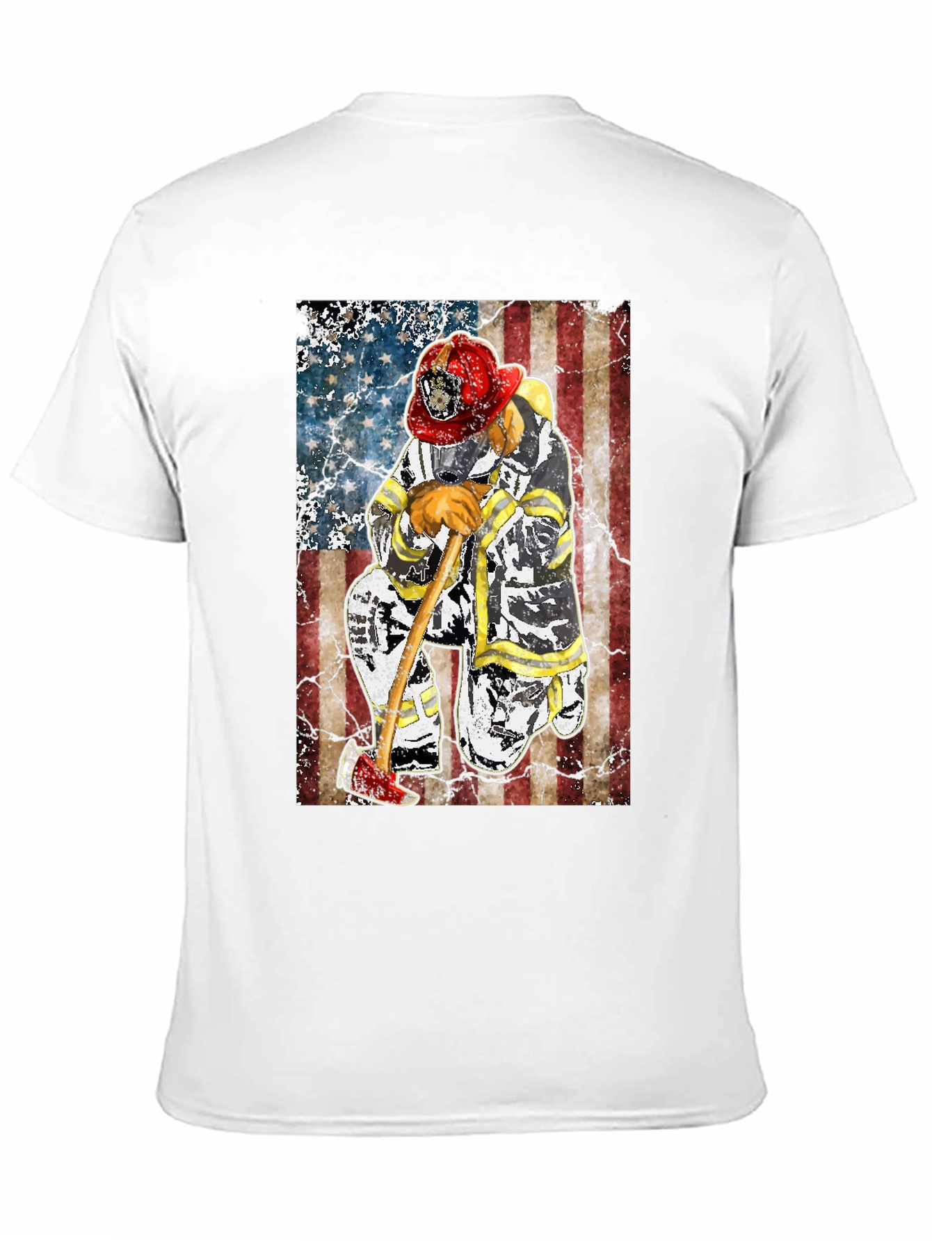 Firefighter Flag Graphic T-Shirt