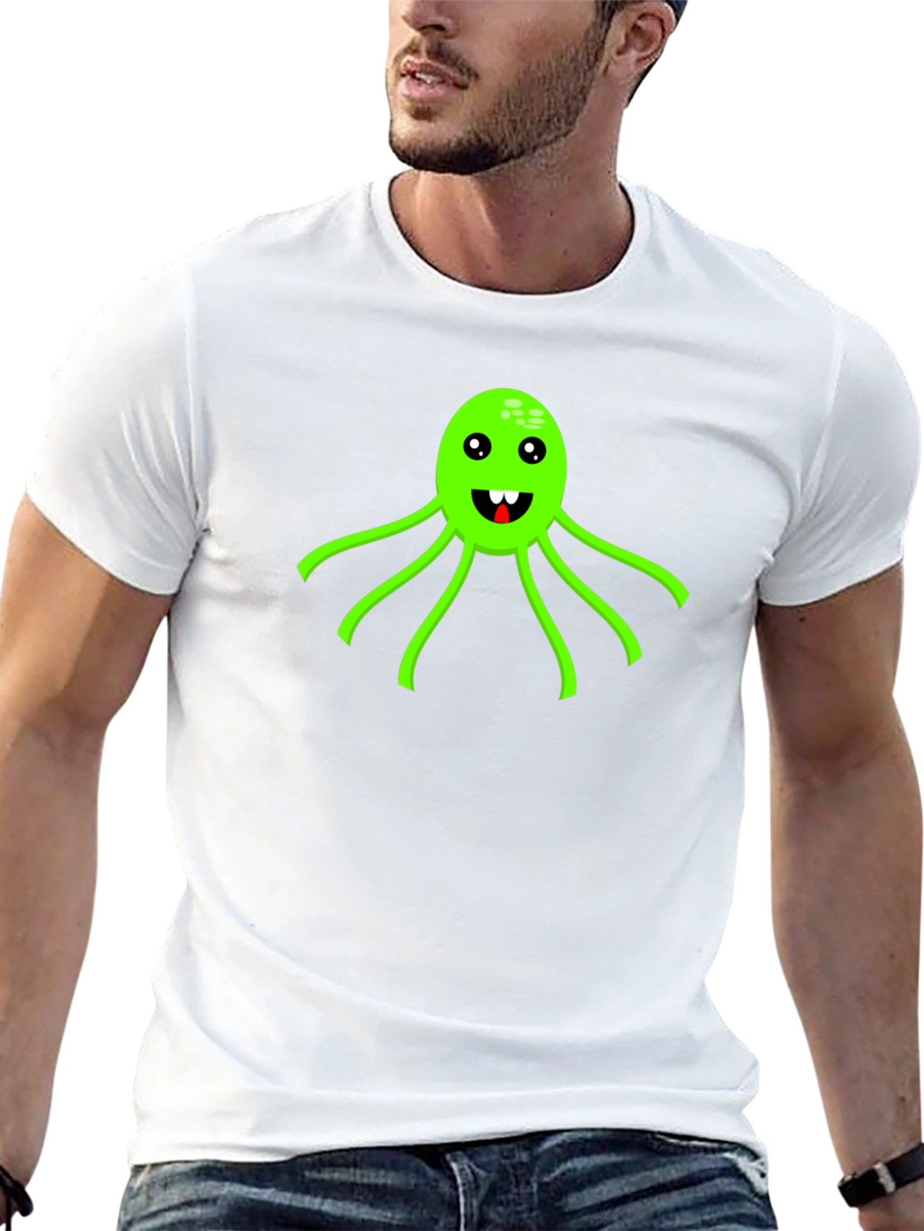 Funny Octopus Graphic Black T-Shirt