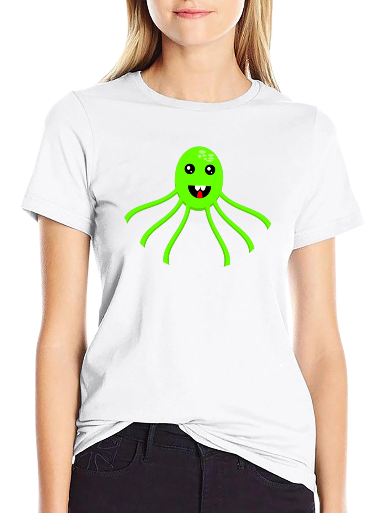 Funny Octopus Graphic Black T-Shirt