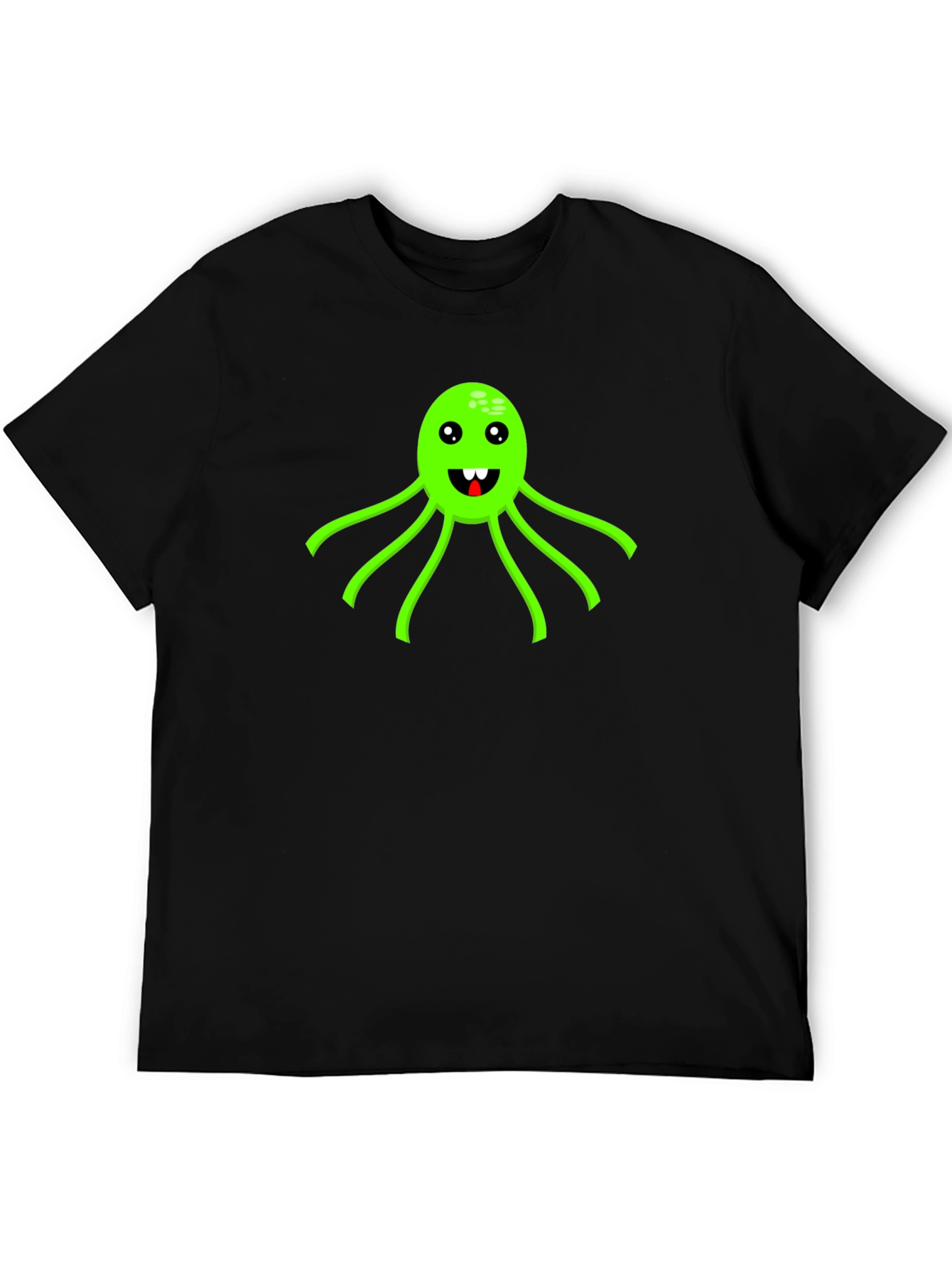 Funny Octopus Graphic Black T-Shirt