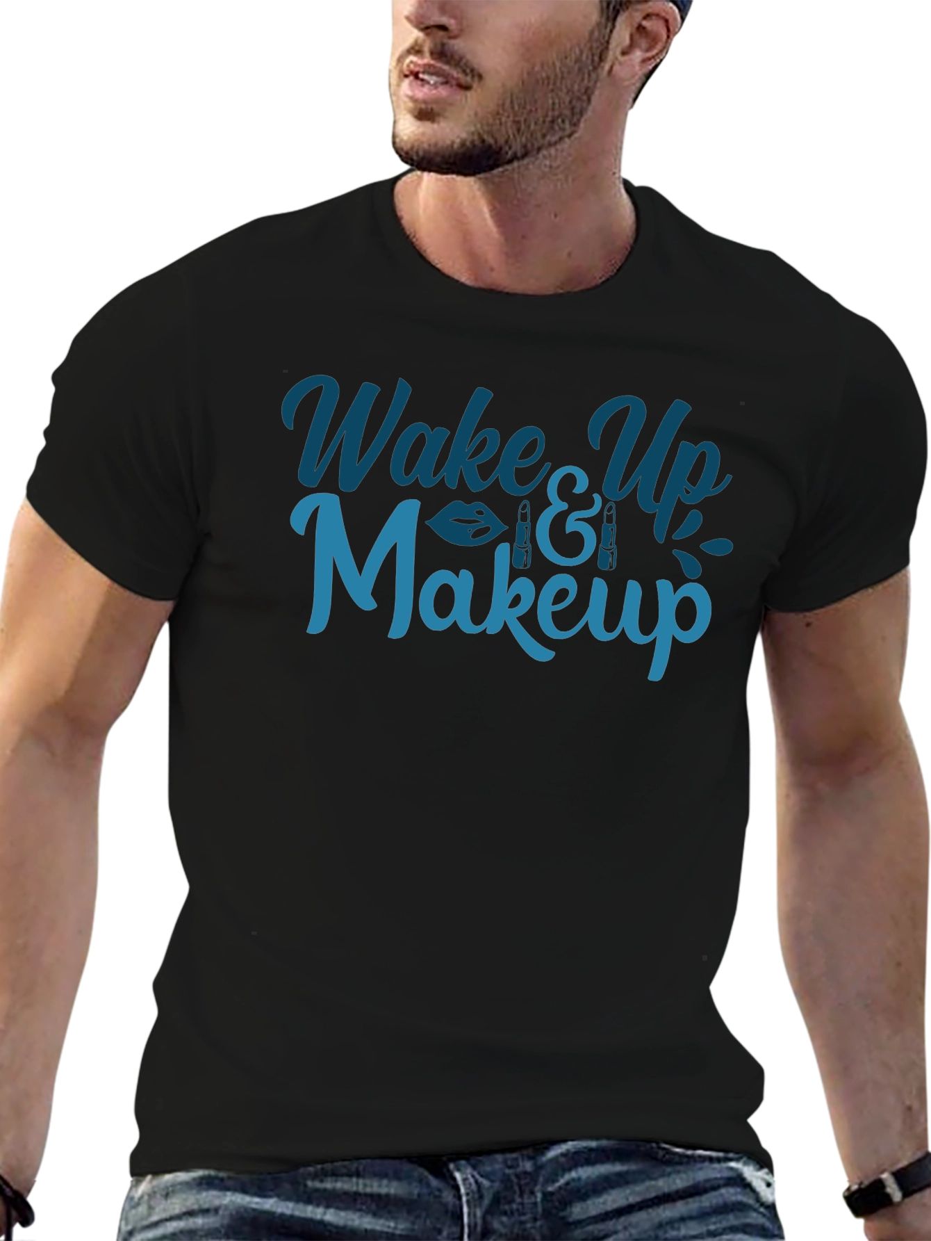 Wake Up and Makeup Graphic Tee
