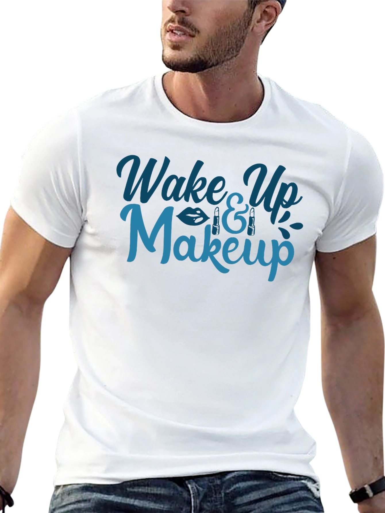 Wake Up and Makeup Graphic Tee