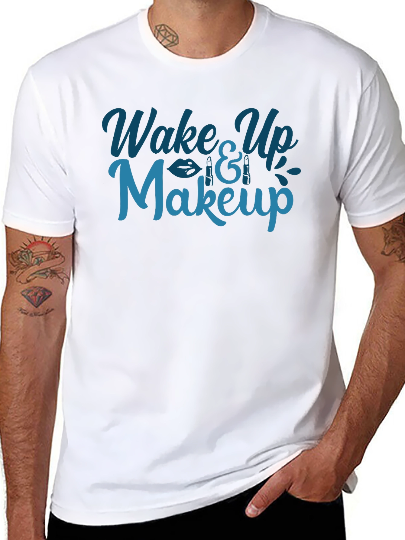 Wake Up and Makeup Graphic Tee