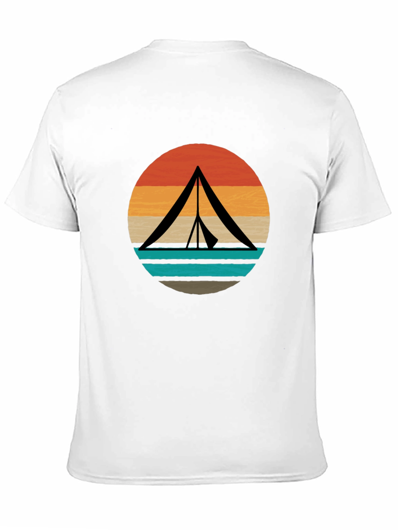 Retro Camping Tent Graphic Tee - Black