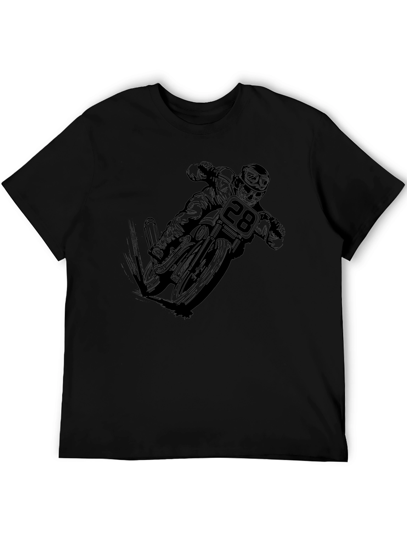 Black Motorcycle Rider Graphic Tee