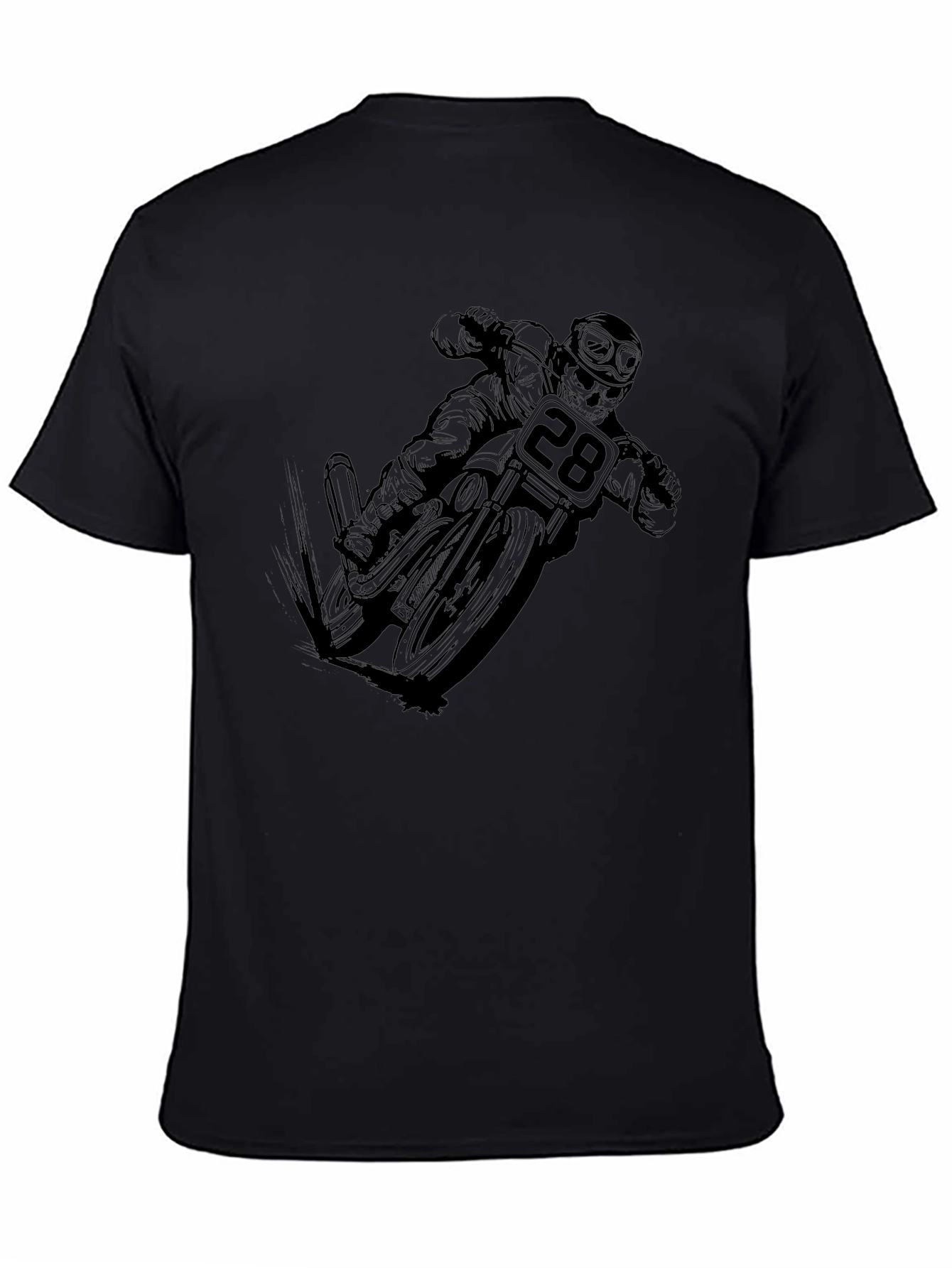 Black Motorcycle Rider Graphic Tee