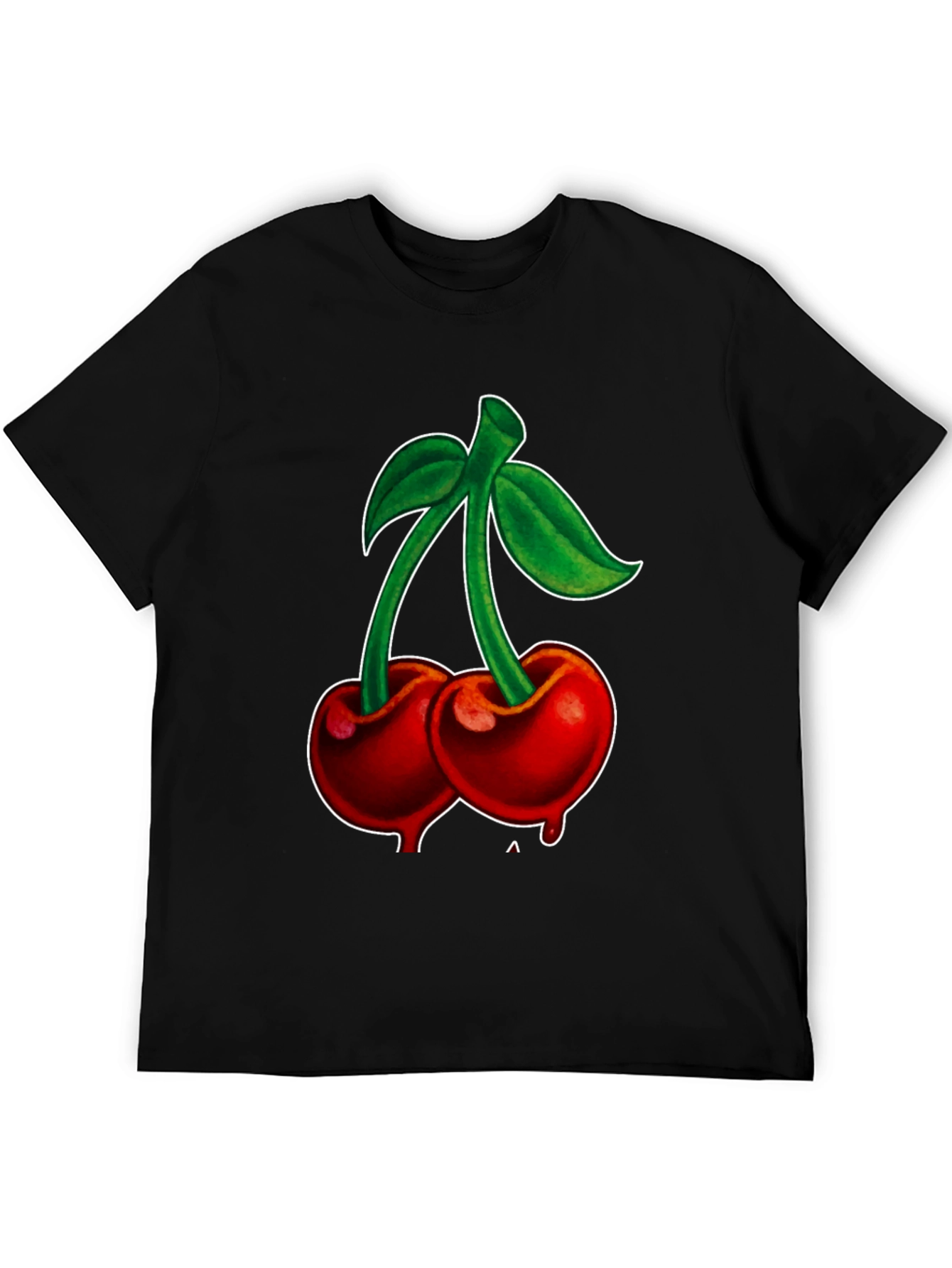 Cherry Graphic Black T-Shirt