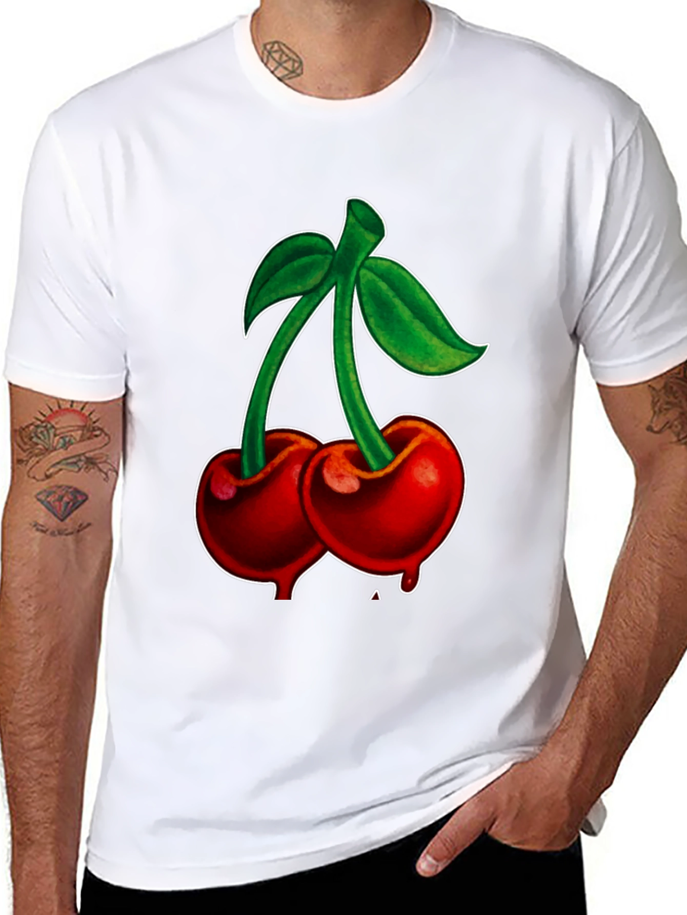 Cherry Graphic Black T-Shirt